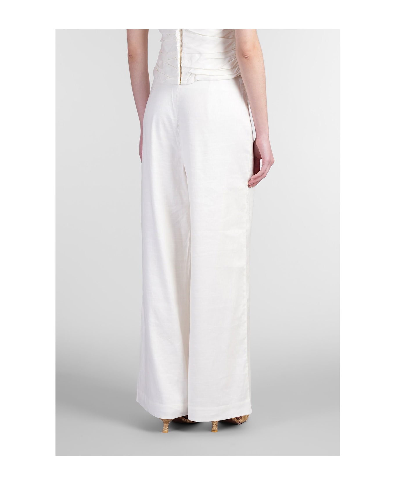 Cult Gaia Kora Pants In White Linen - white