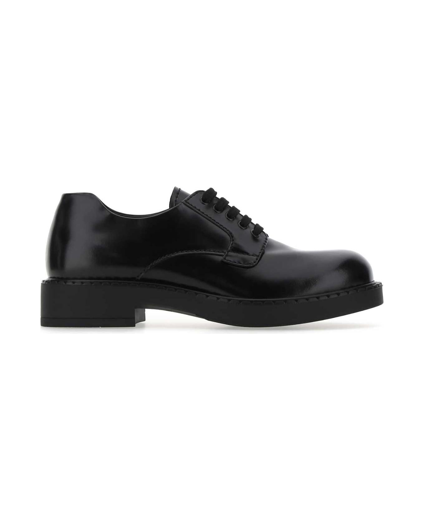 Prada Black Leather Lace-up Shoes - F0002