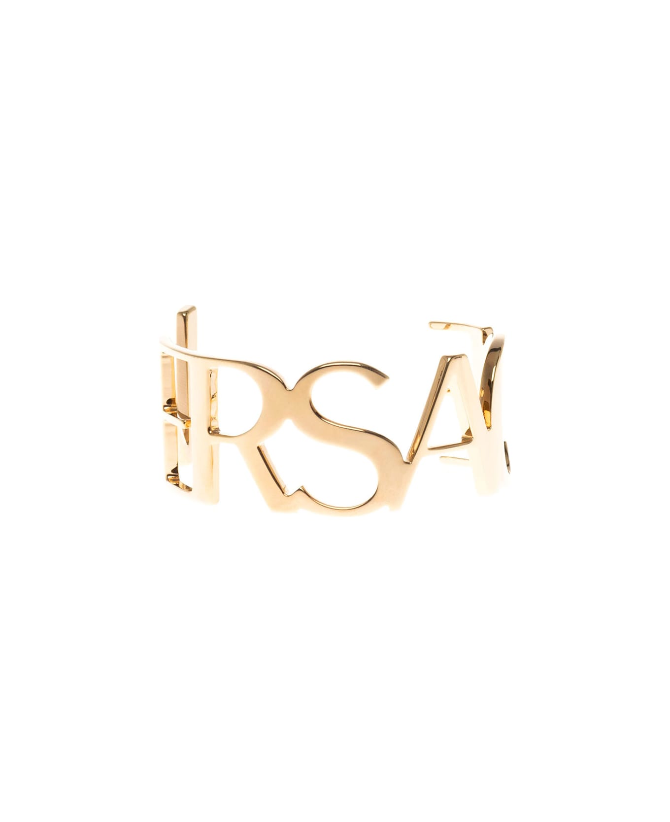 Versace Logo Shaped Gold-tone Bracelet In Metal Versace Donna - Metallic