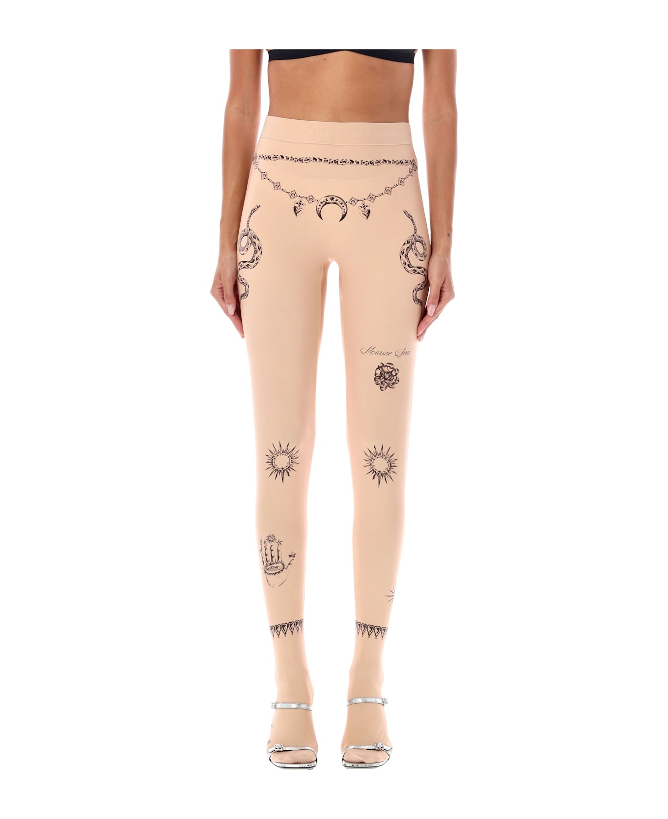 Marine Serre Tattoo Leggings - LIGHT TAN