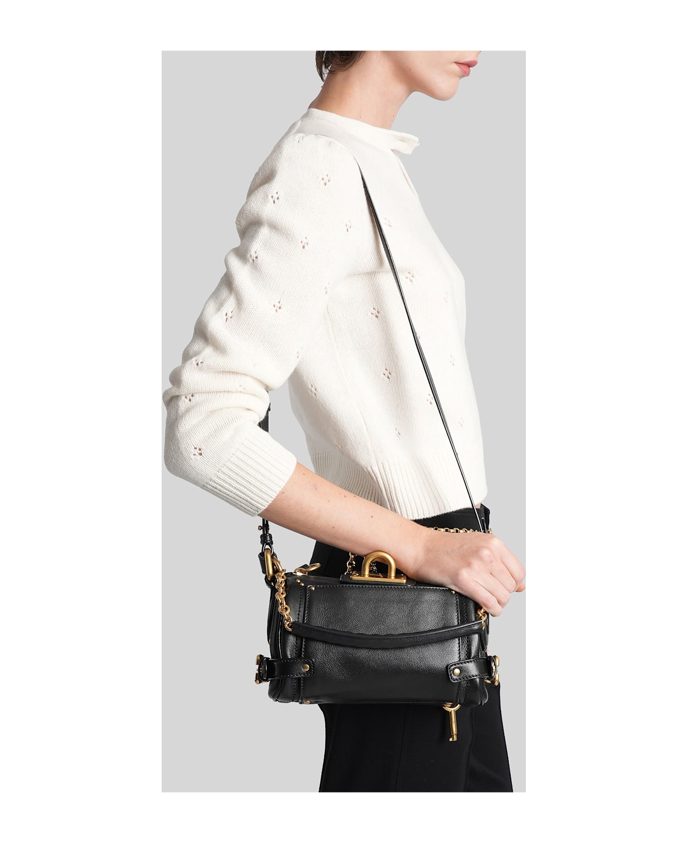 Chloé Paddington Shoulder Bag In Black Leather - black