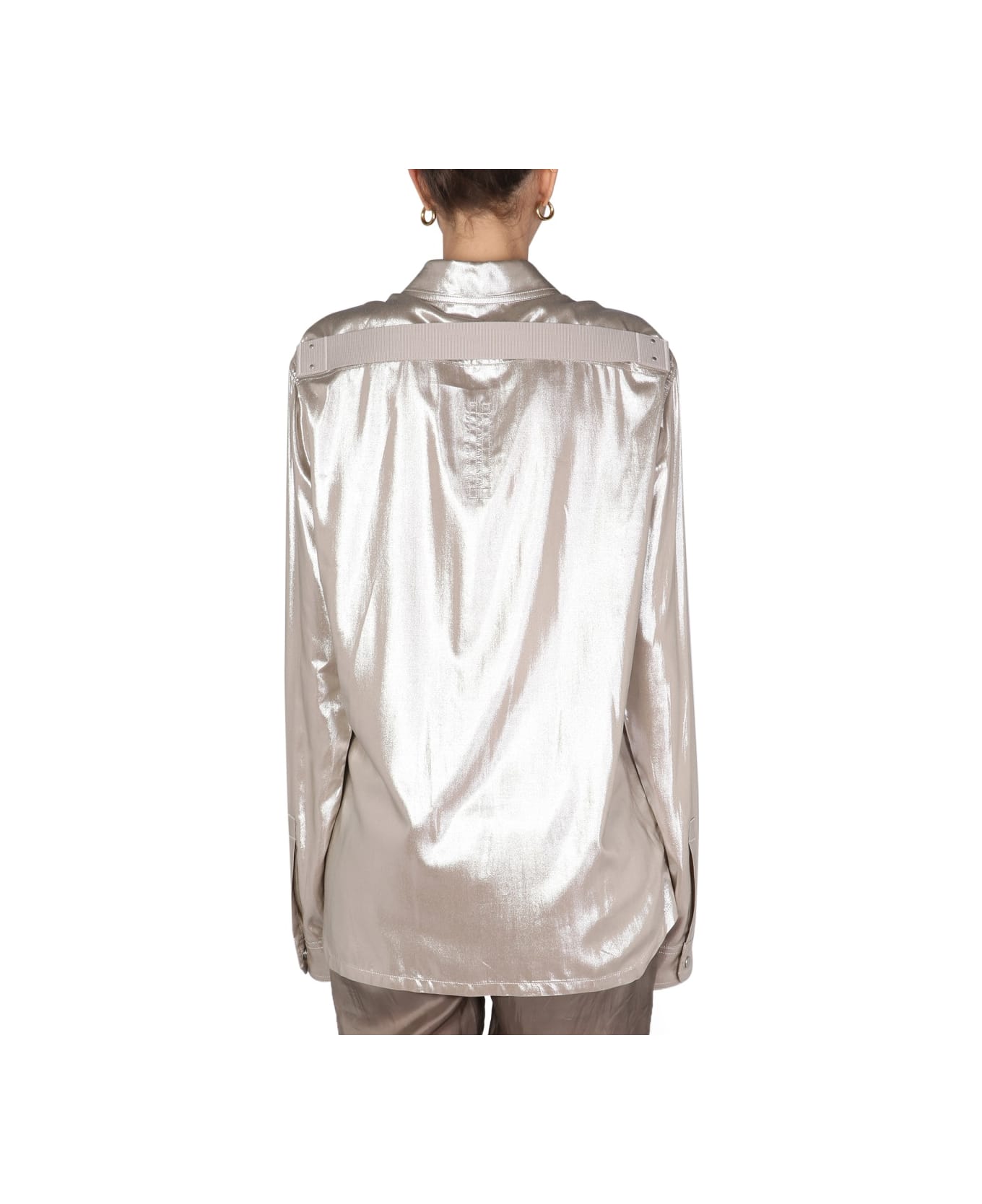 Rick Owens Metallic Effect Shirt - SILVER