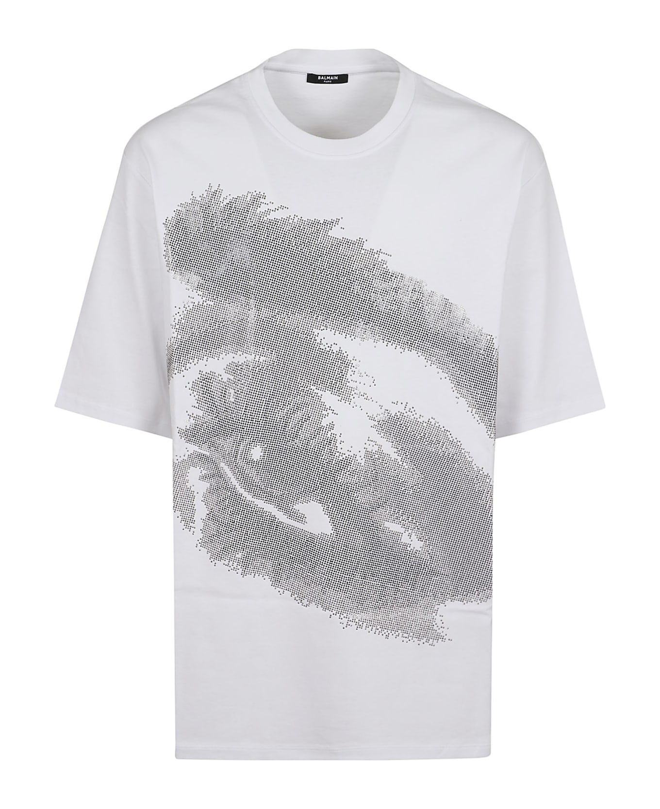 Balmain Eye Embroidered T-shirt - Gab Blanc Noir