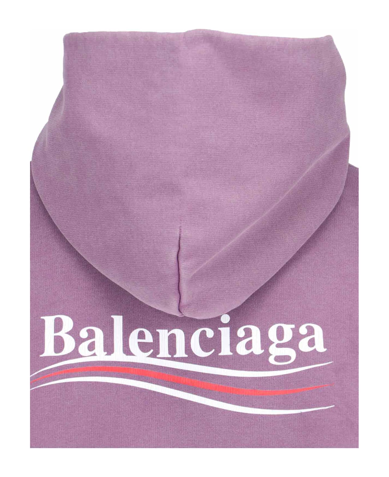 Balenciaga "political Campaign" Logo Hoodie - Purple