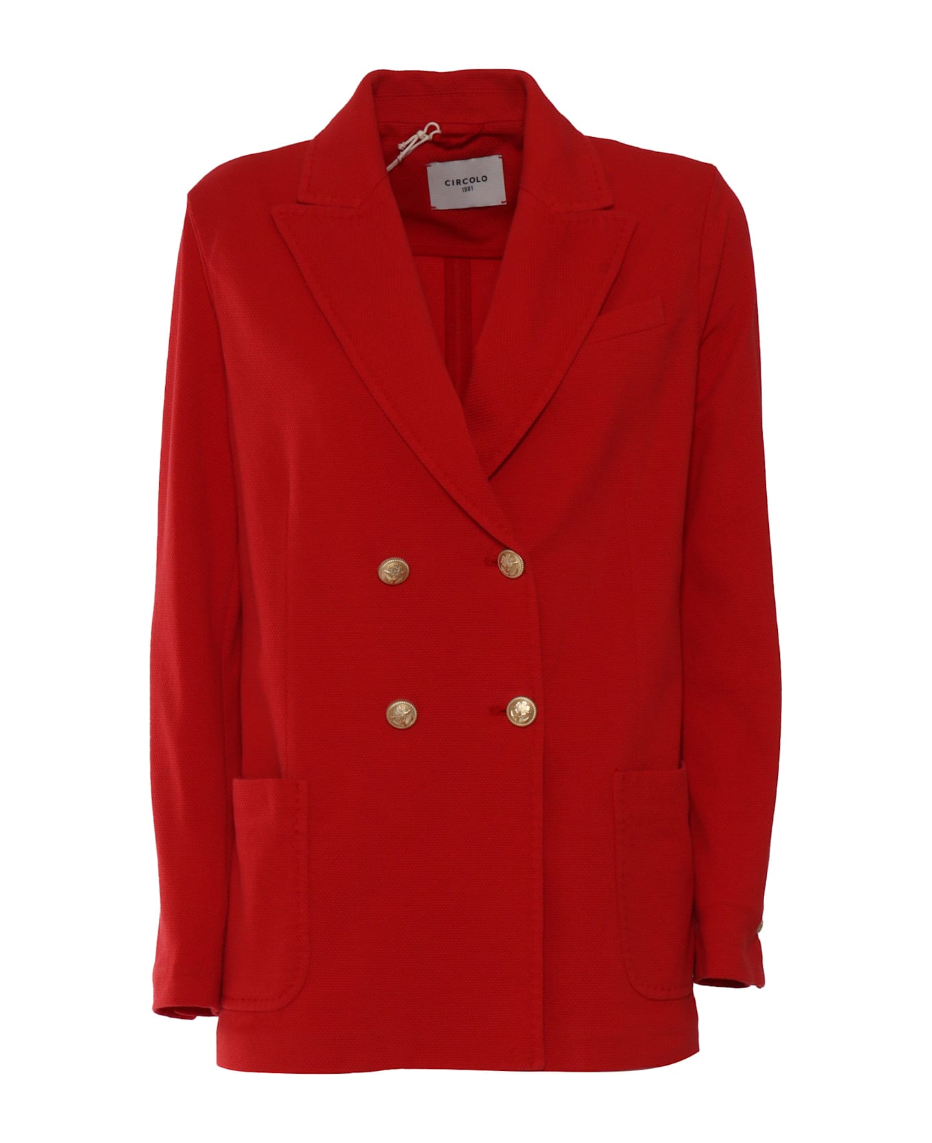 Circolo 1901 Oxford T.c. Double Breasted Jacket - RED