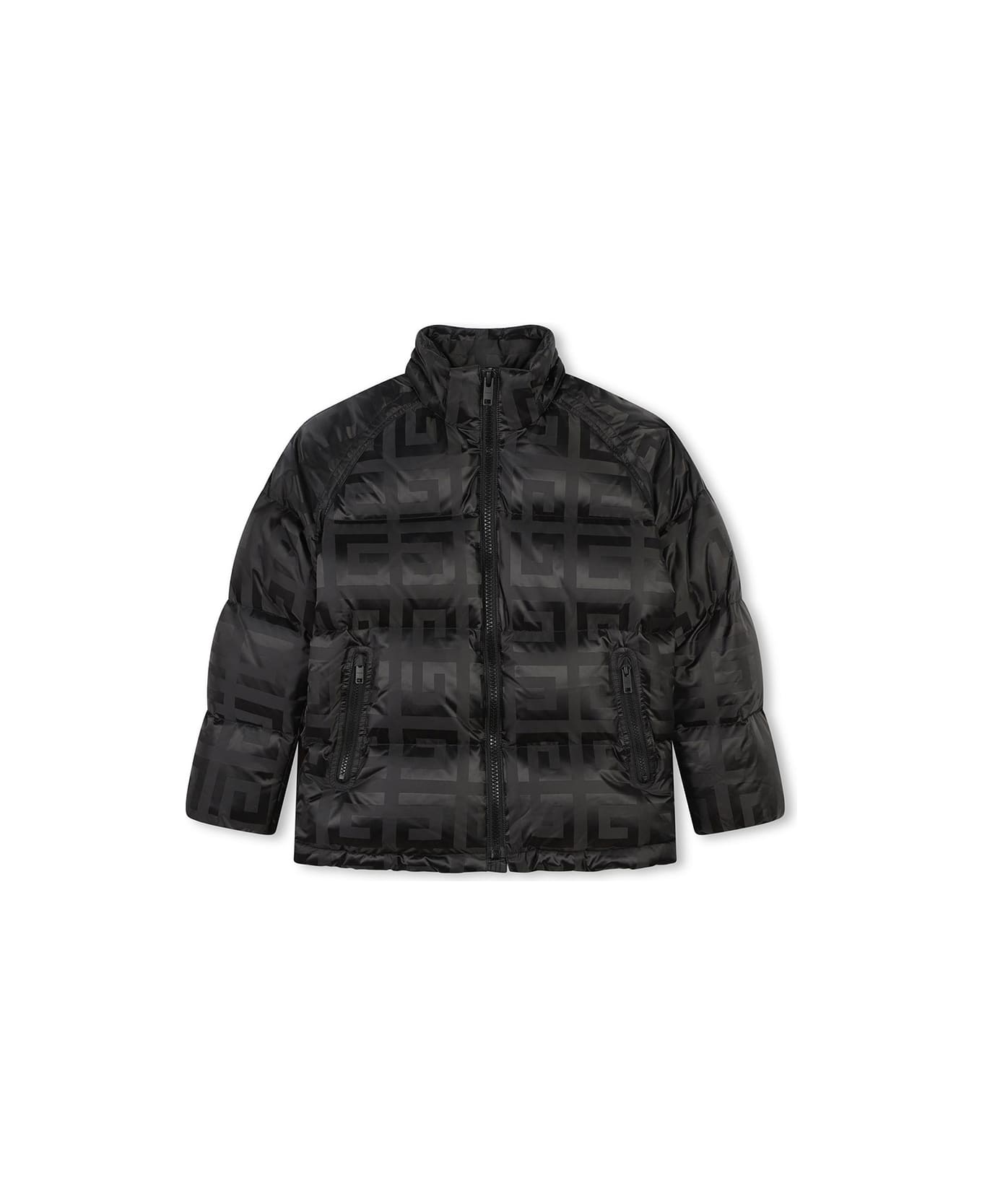 Givenchy Black Down Jacket With 4g Pattern - Black