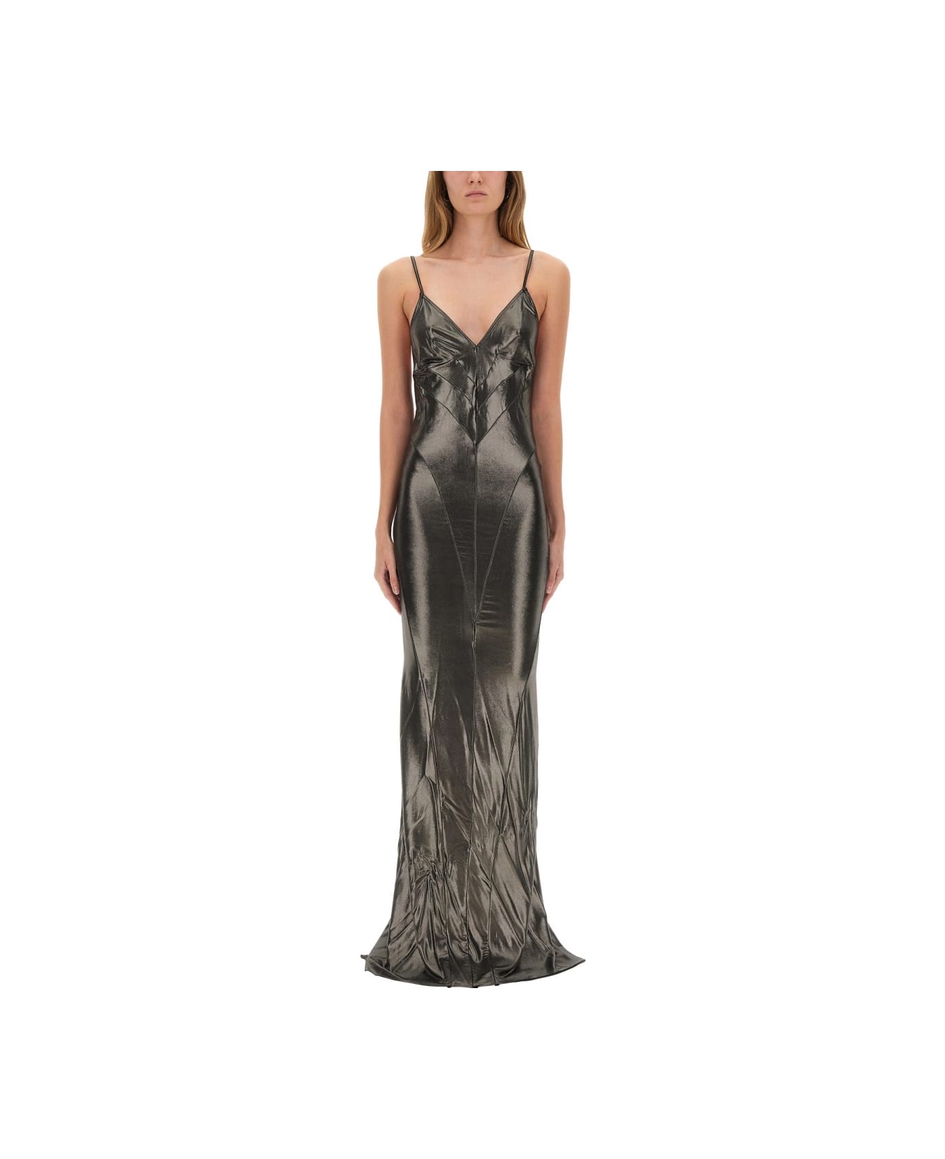 Rick Owens Lilies Metallic Long Dress - GREY