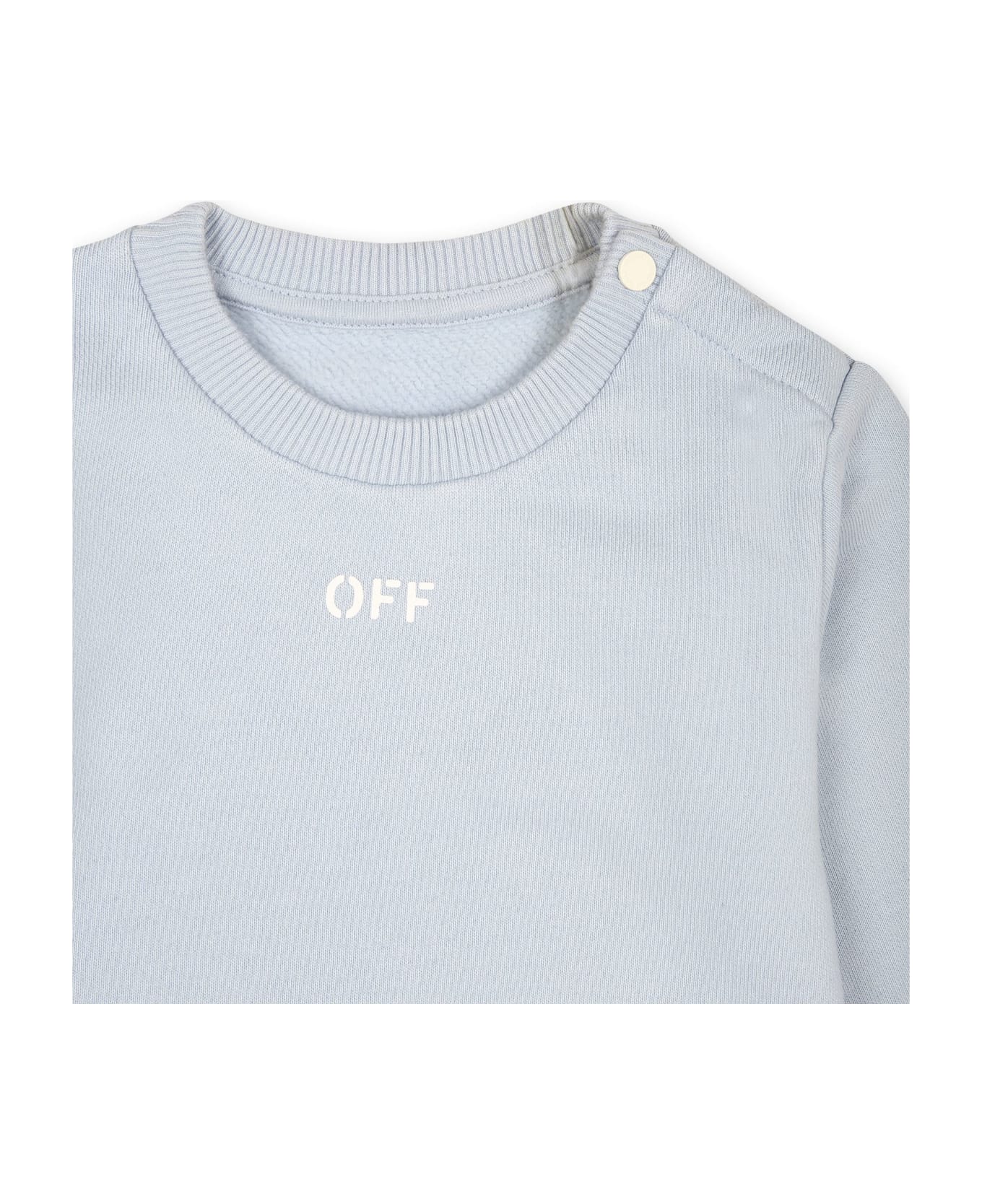 Off-White Light Blue Sweatshirt For Baby Boy With Logo - Light Blue