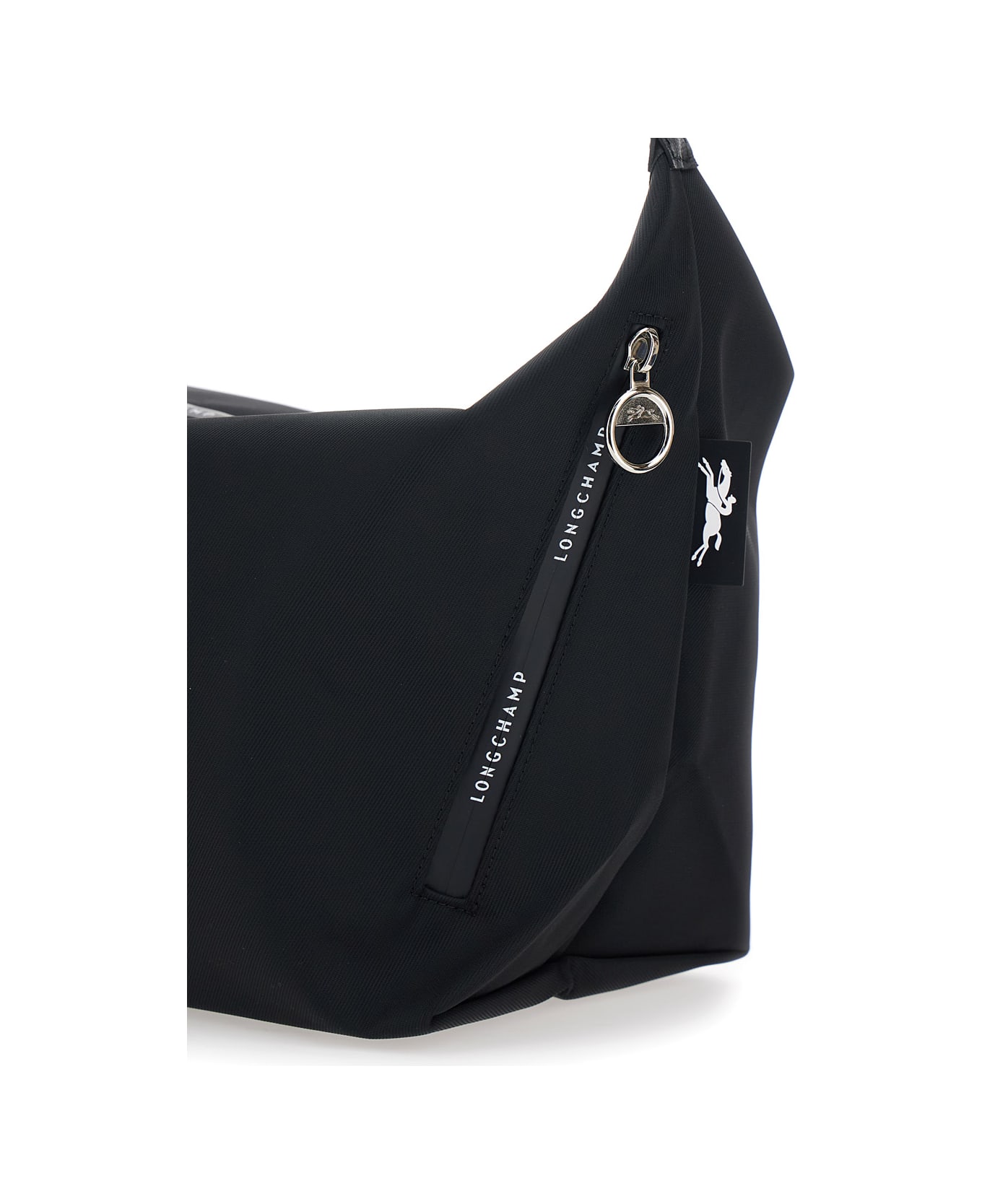 Longchamp 'le Pilage Energy' Black Medium Crossbody Bag With Adjustable And Removable Shoulder Strap And Logo On The Front In Tech Fabric Woman - Black