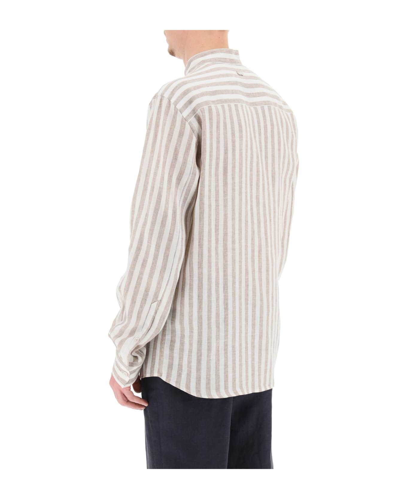 Agnona Striped Linen Shirt - LINEN (White)