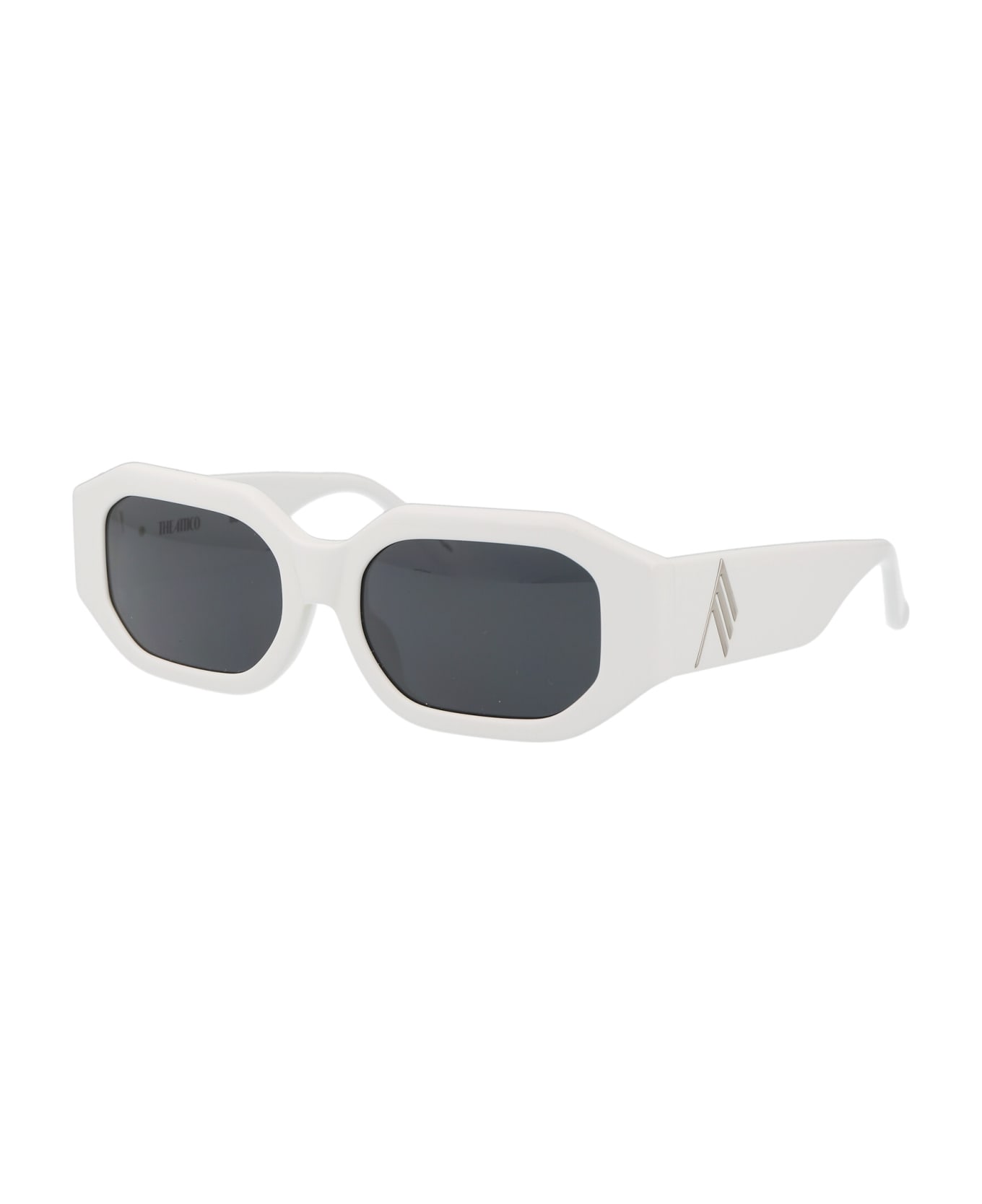 The Attico Blake Sunglasses - WHITE/SILVER/GREY