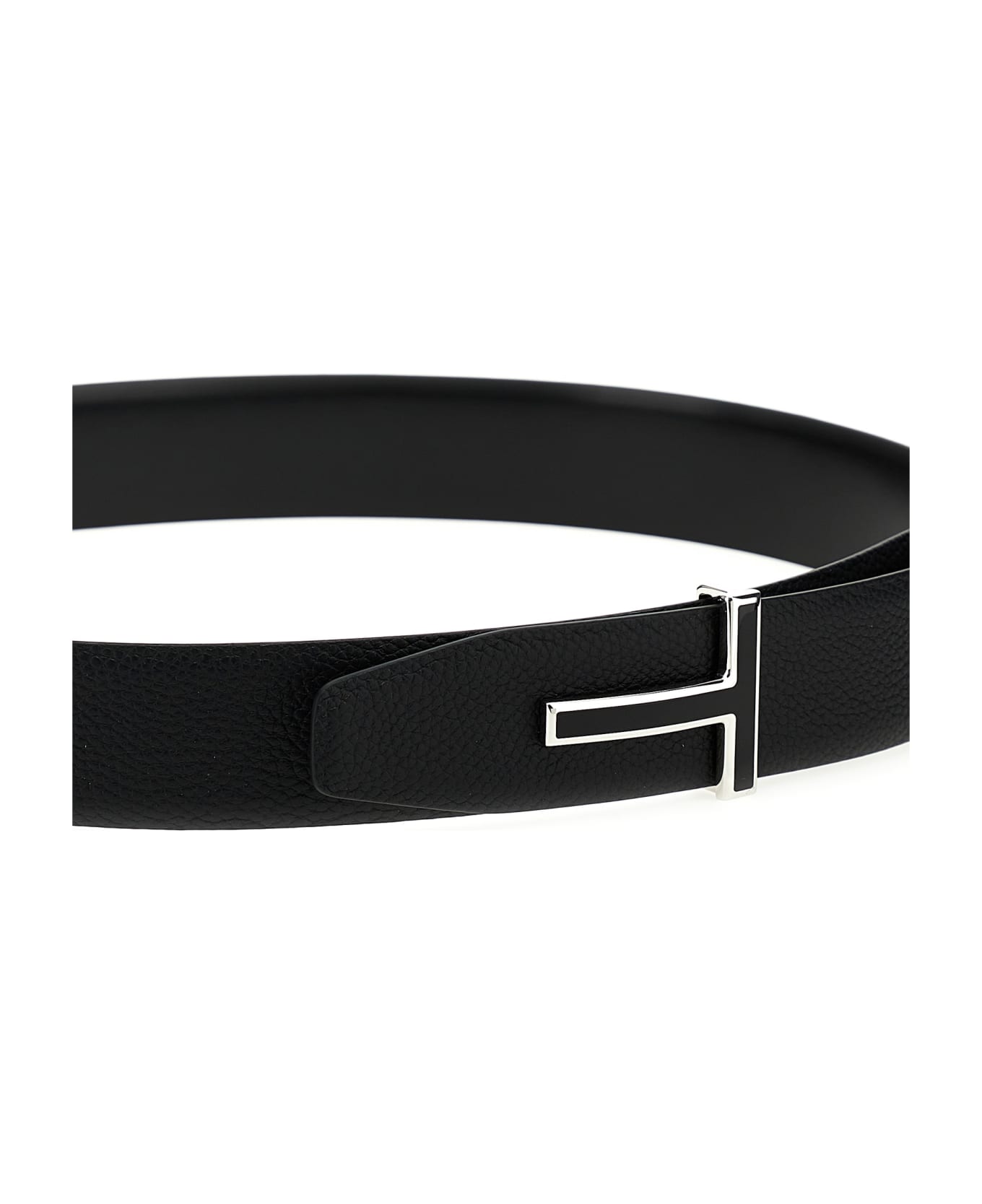 Tom Ford Logo Leather Belt - Black
