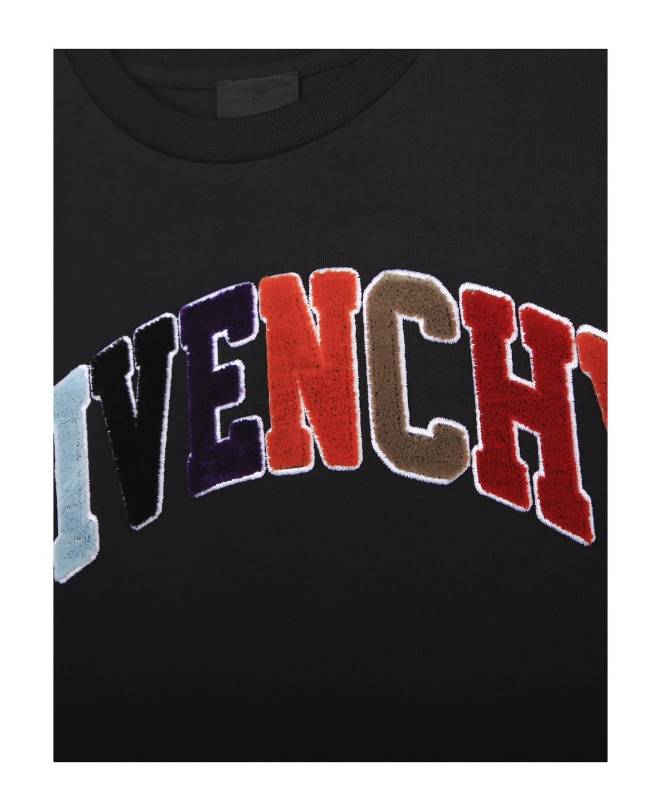 Givenchy Black T-shirt With Multicoloured Signature - Black