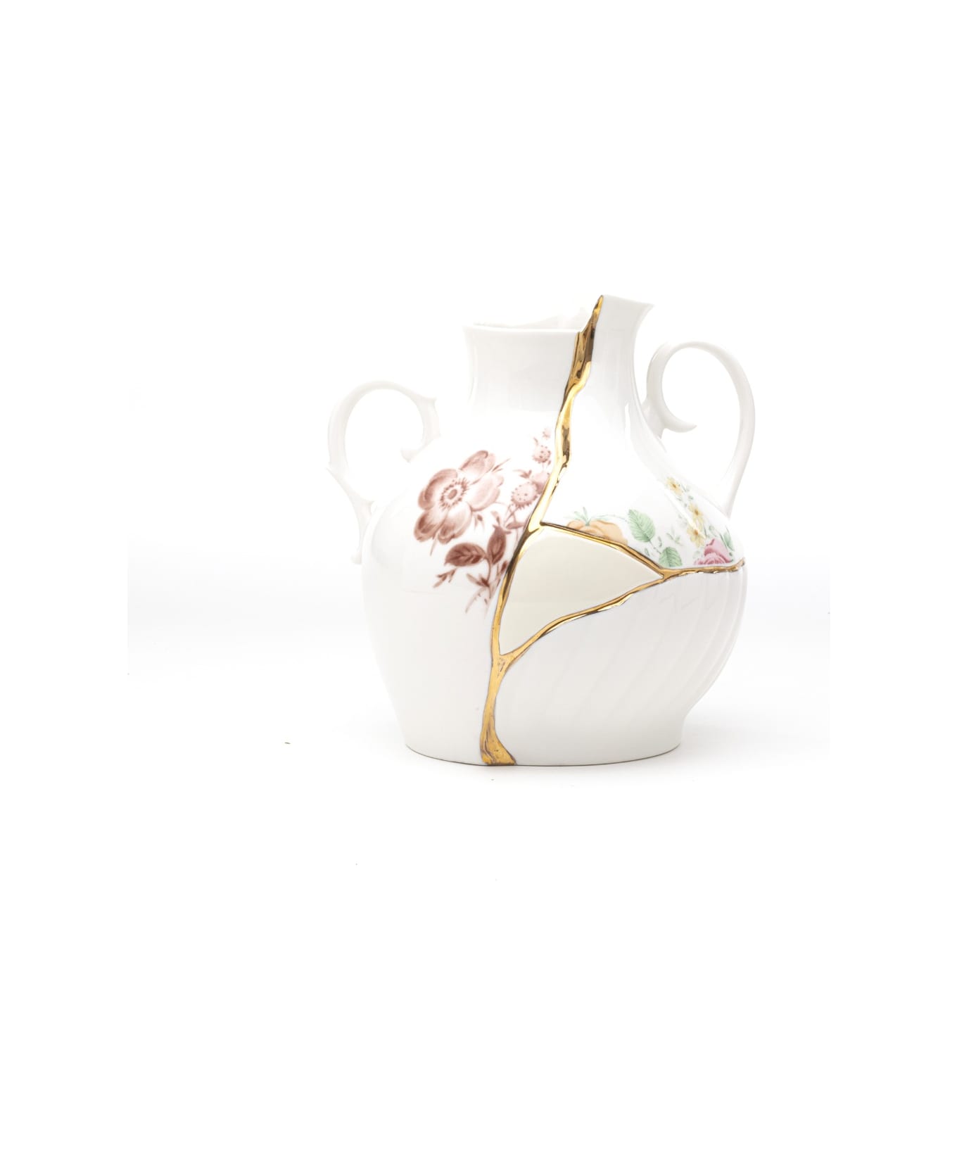 Seletti Vaso Kintsuji 19cm - Bianco e Oro