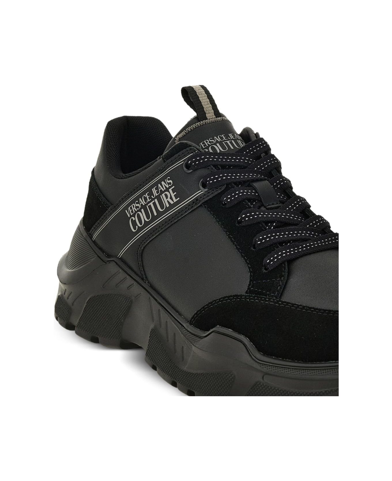 Versace Jeans Couture Chunky Sneakers With Applique - Black