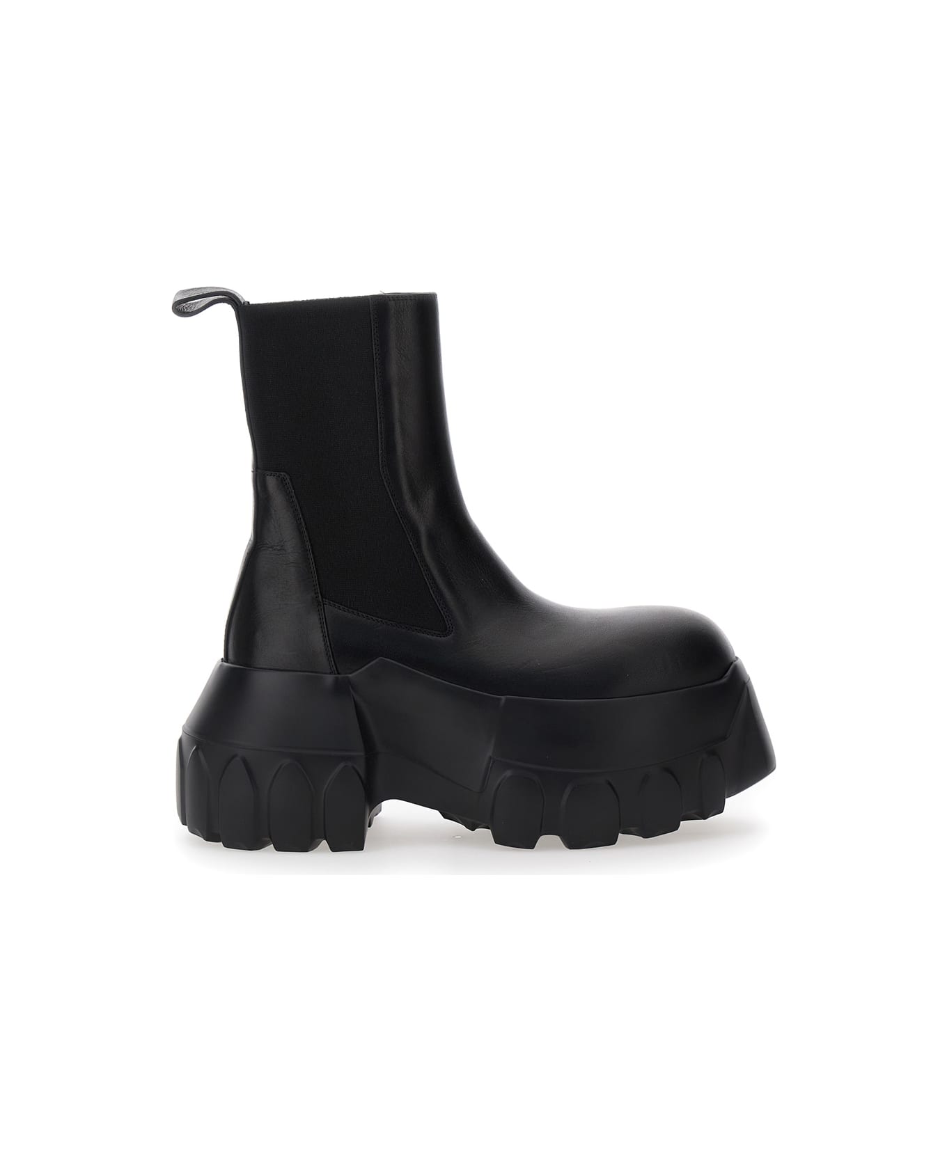 Rick Owens 'beatle Mega Tractor' Black Boots With Oversized Platform In Leather Woman - Black