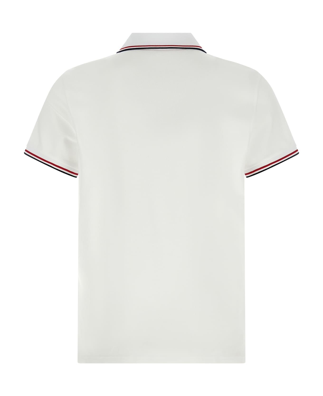Moncler Piqué Cotton Polo Shirt - White