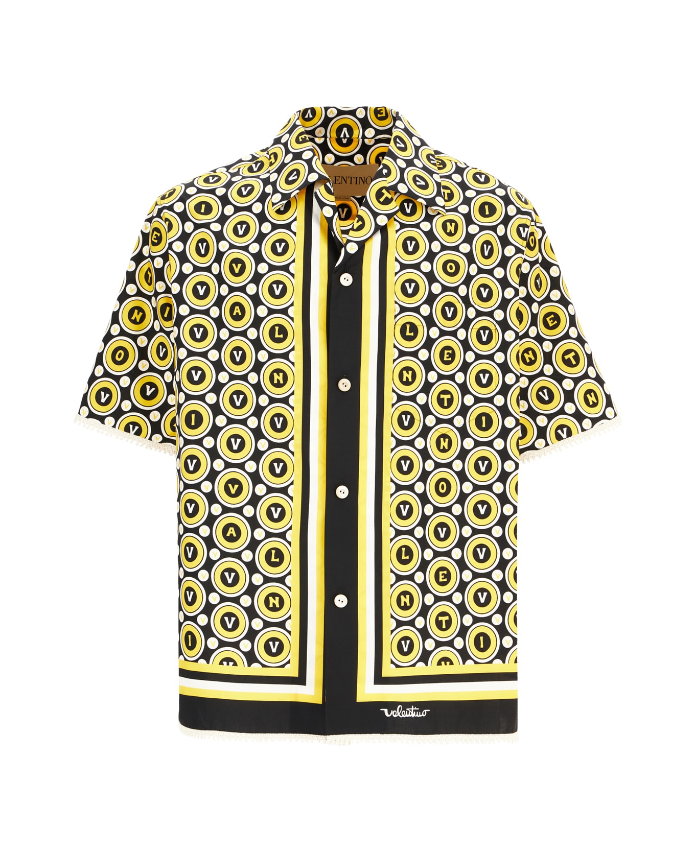 Valentino Garavani Printed Poplin Shirt - NERO GIALLO AVORIO