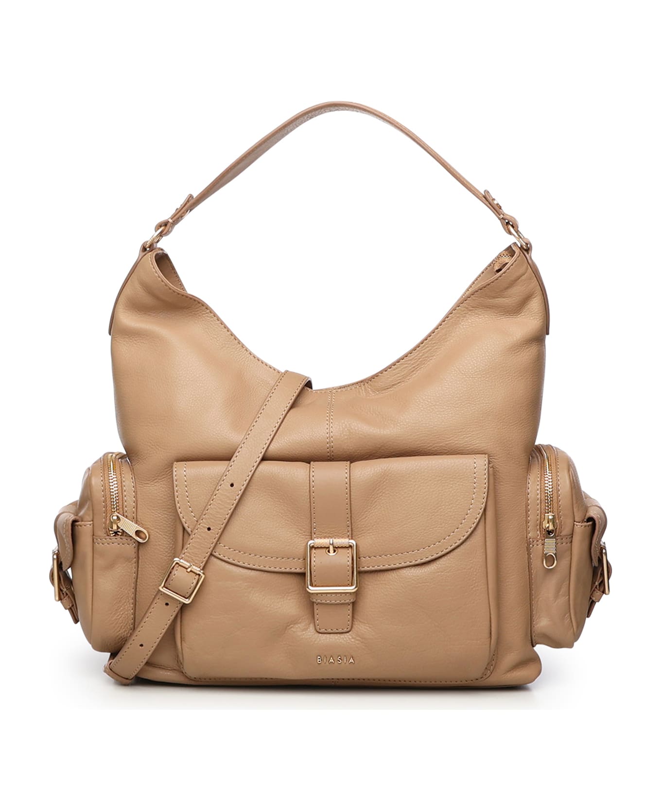 Biasia Factor Leather Shoulder Bag - Brown