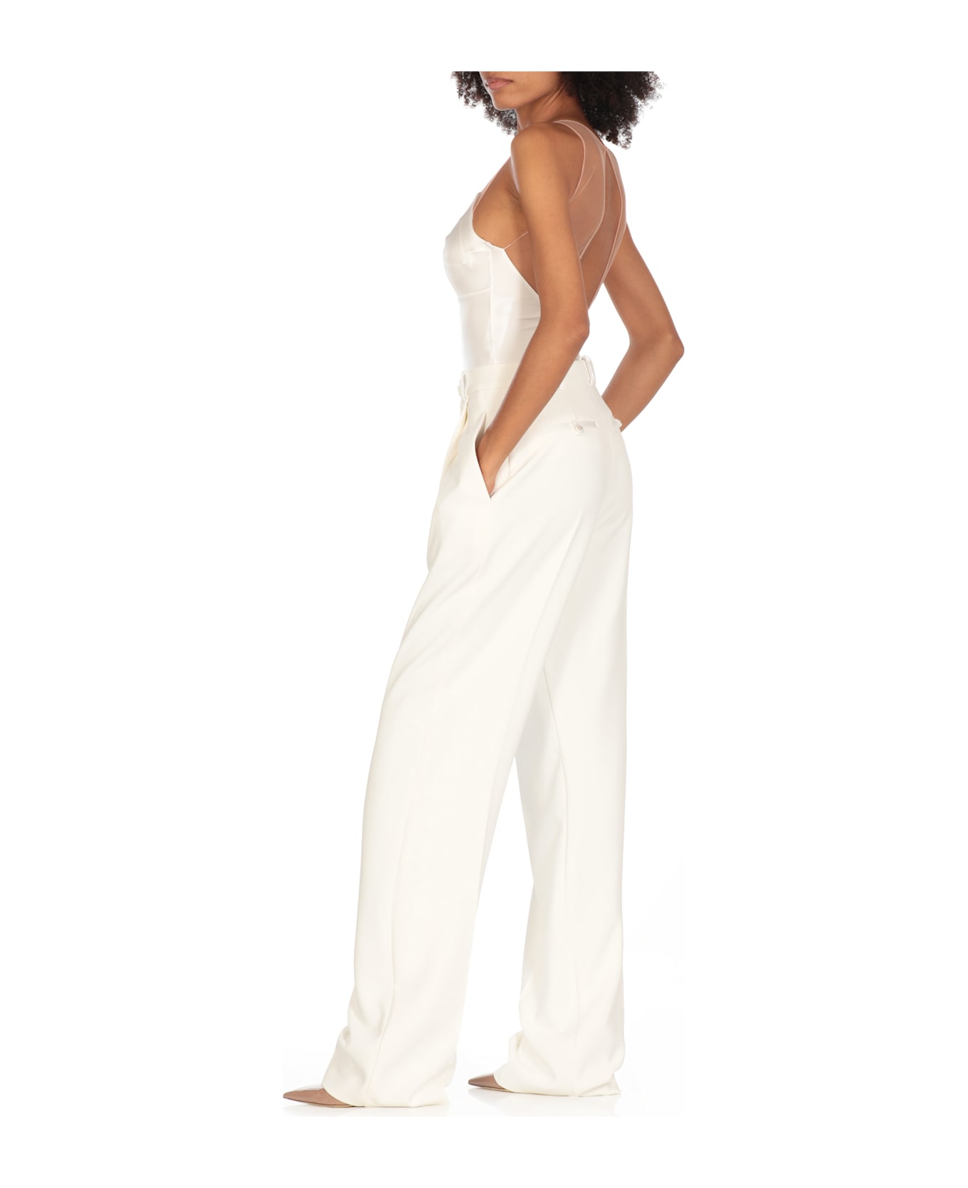 Elisabetta Franchi Crepe Pants - Ivory