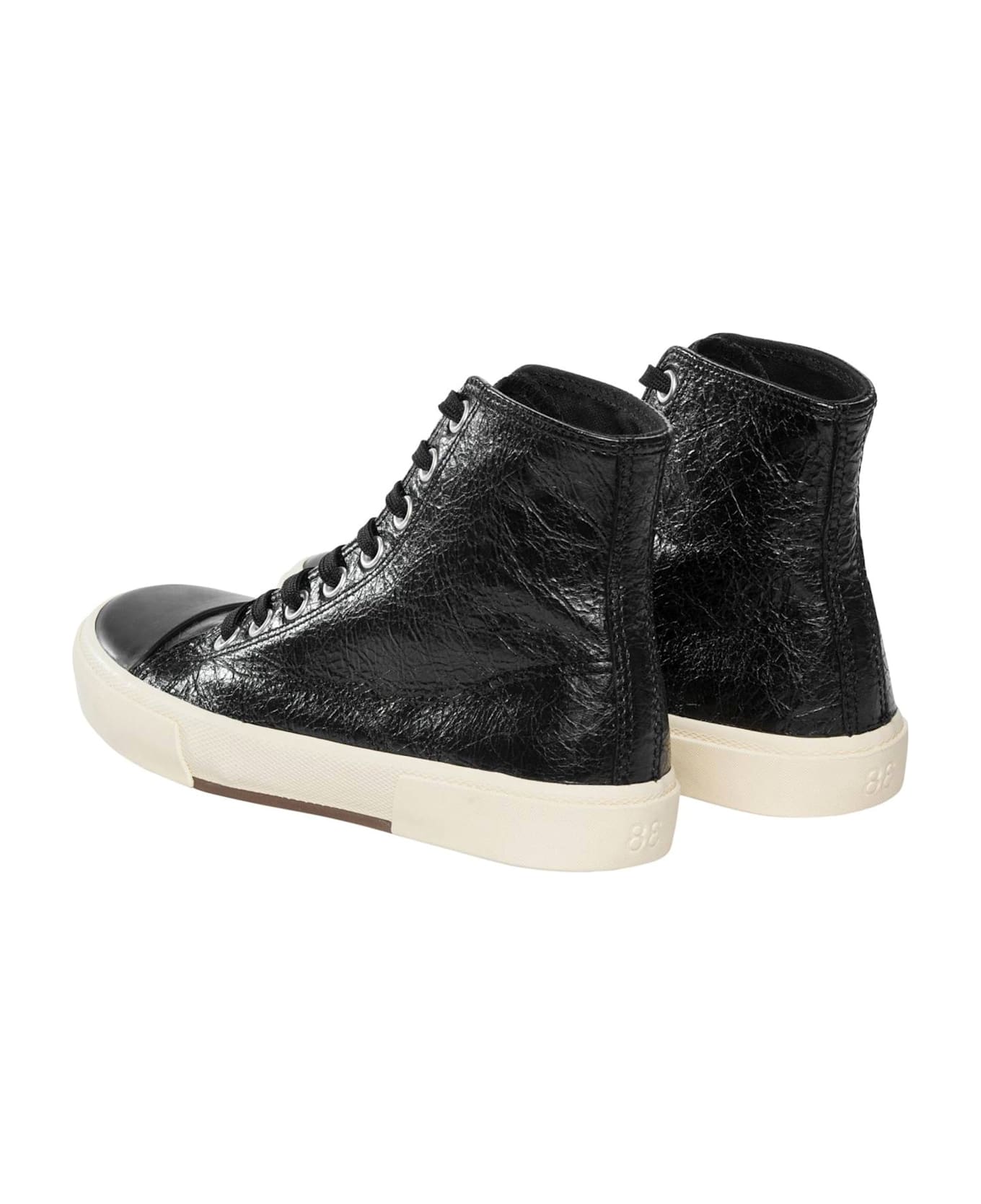 Balenciaga Paris Leather Sneakers - Black