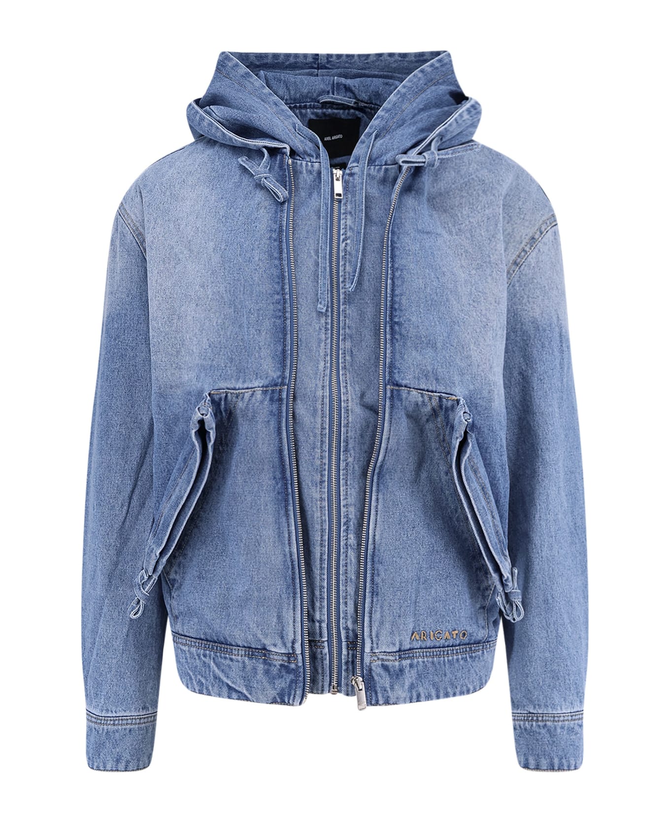 Axel Arigato Hooded Denim Jacket - Clear Blue