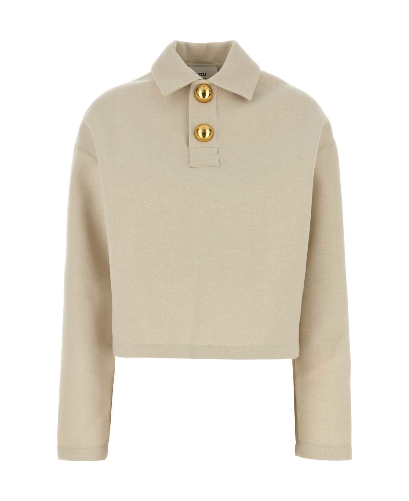 Ami Alexandre Mattiussi Sand Viscose Blend Polo Shirt - SAND