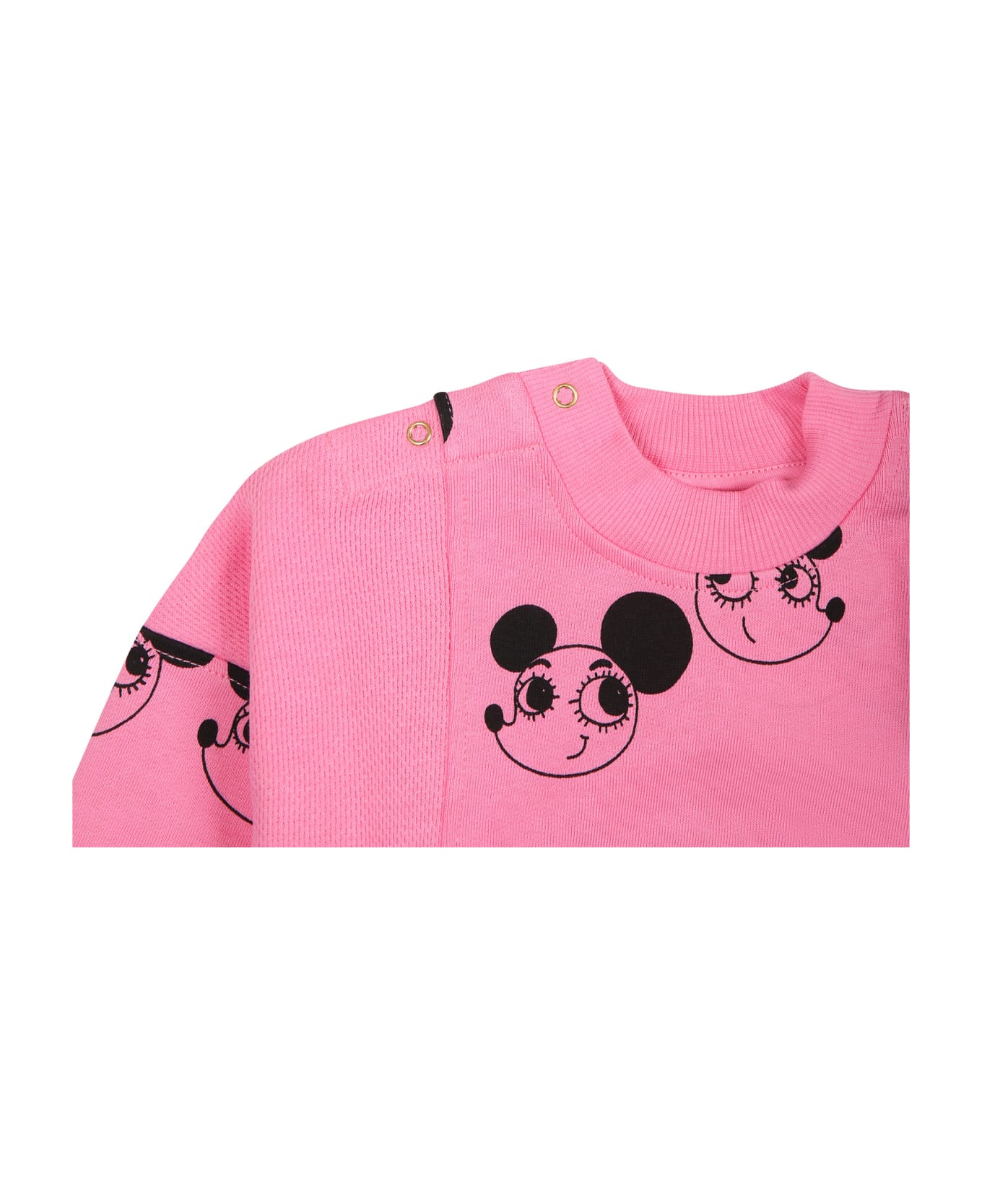 Mini Rodini Light Blue Sweatshirt For Baby Boy With Mice - Pink ニットウェア＆スウェットシャツ
