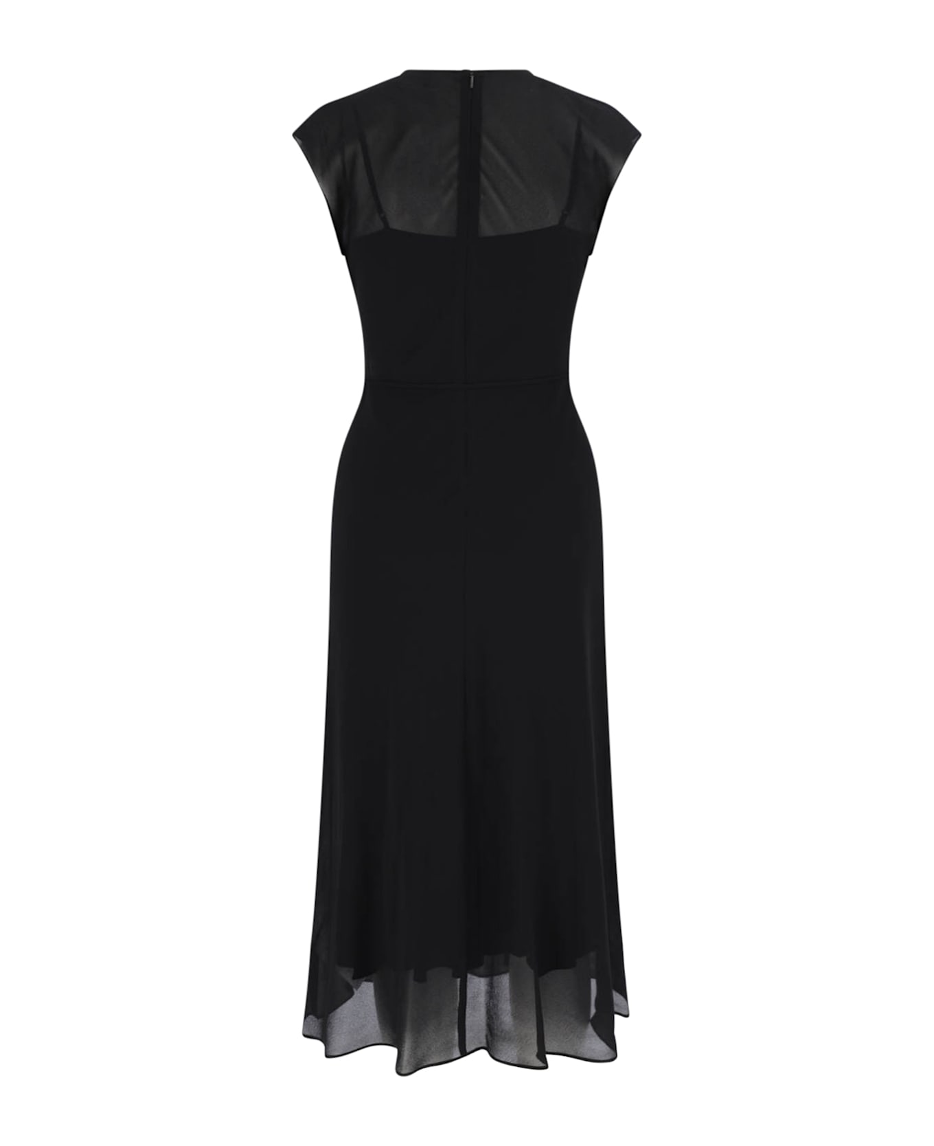 Calvin Klein Semi-transparent Midi Dress - Black  