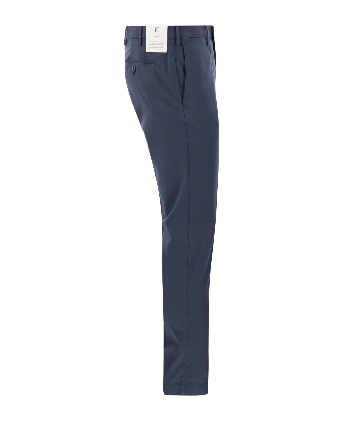 PT Torino Skinny Trousers In Cotton And Silk - Night Blue ボトムス