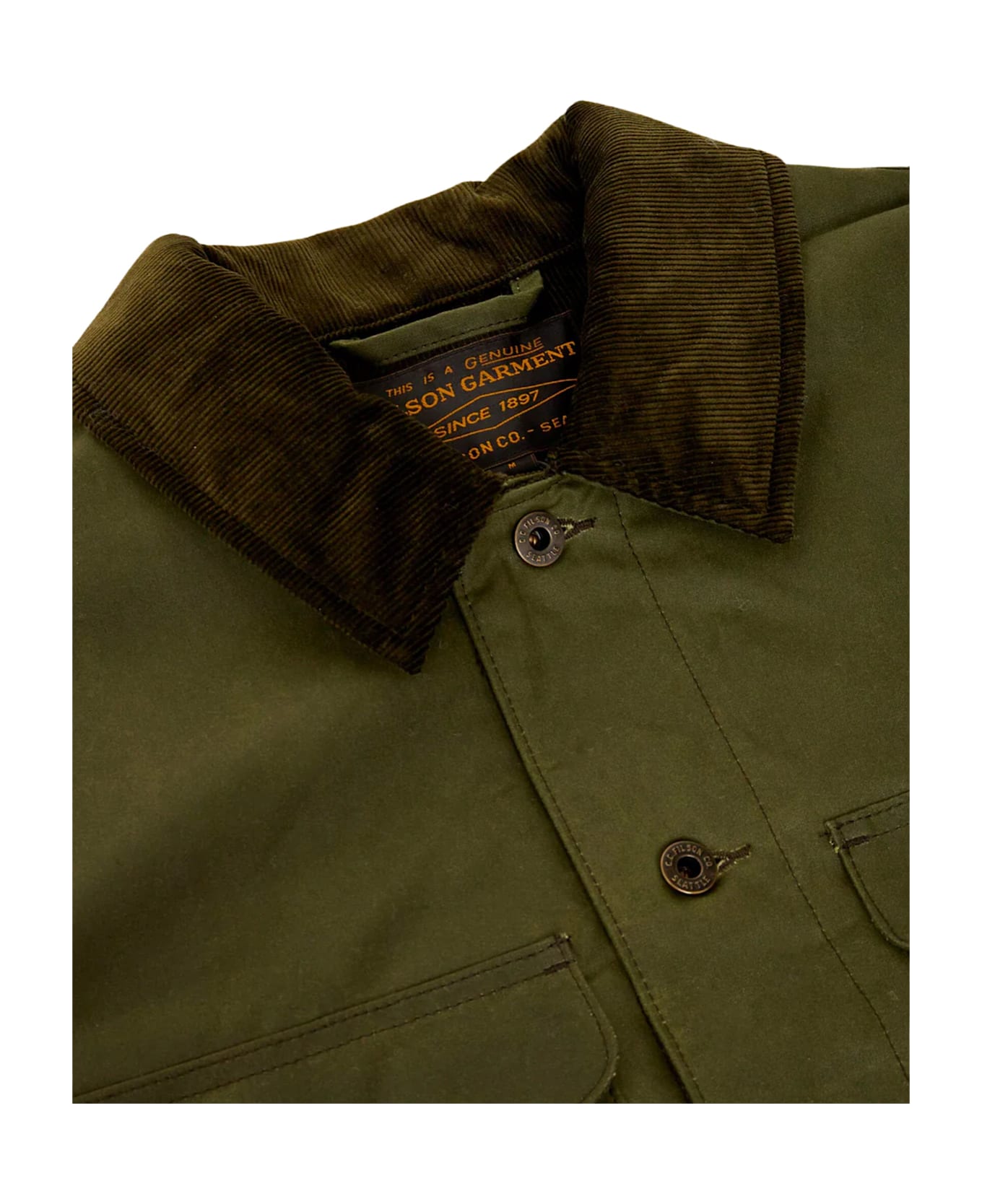 Filson Cotton Jacket With Pockets - Green