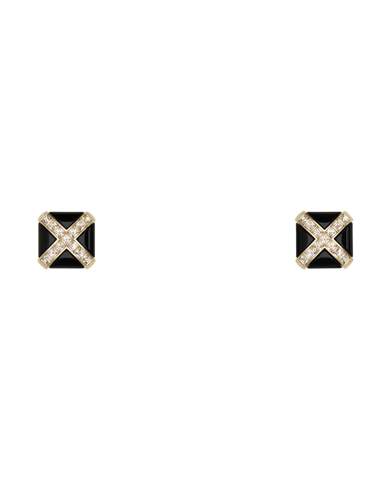 Saint Laurent Black Resin Earrings - DORECRYSTALNOIR