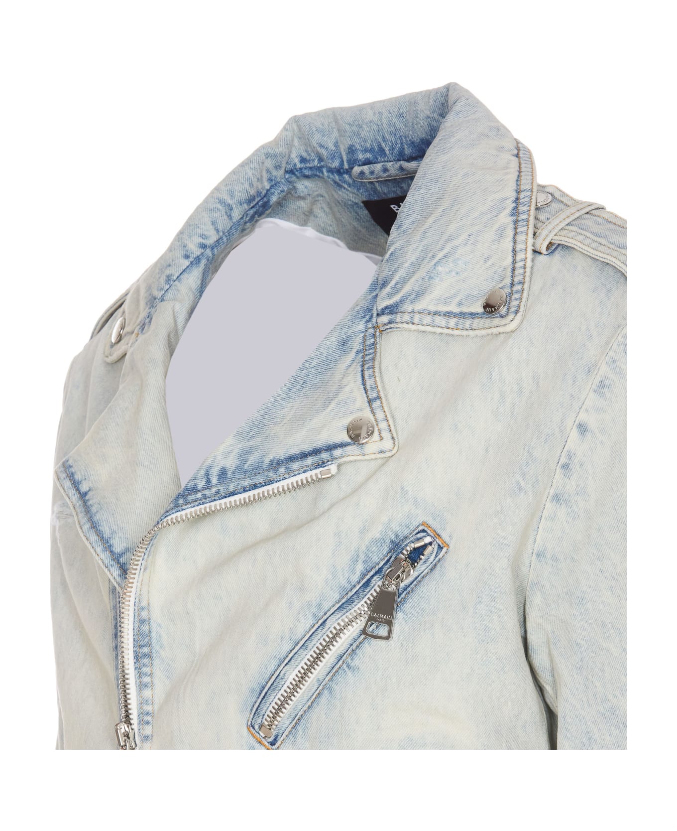 Balmain Denim Biker Jacket - Blue