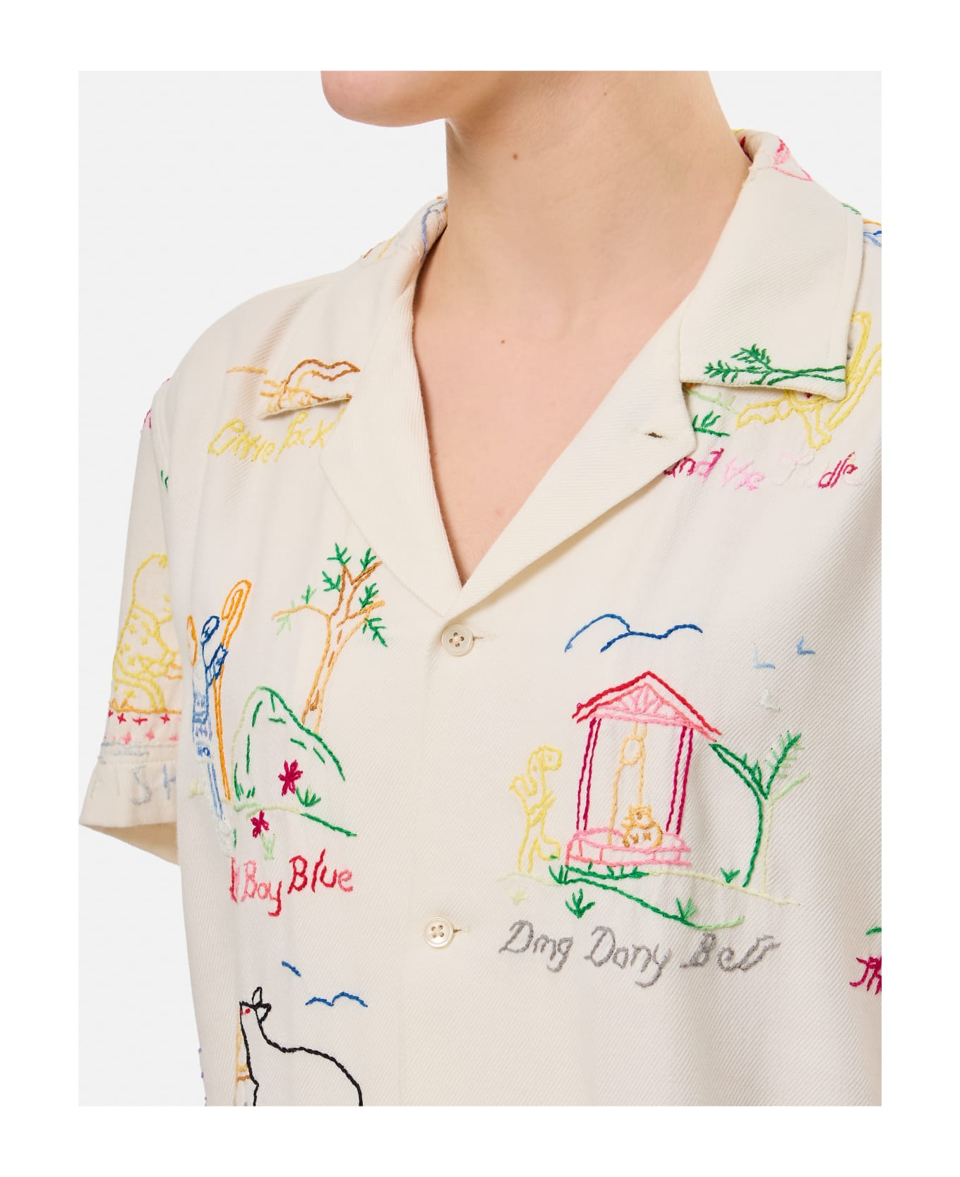 Bode Nursery Rhyme Ss Cotton Viscose Blend Shirt - MultiColour シャツ