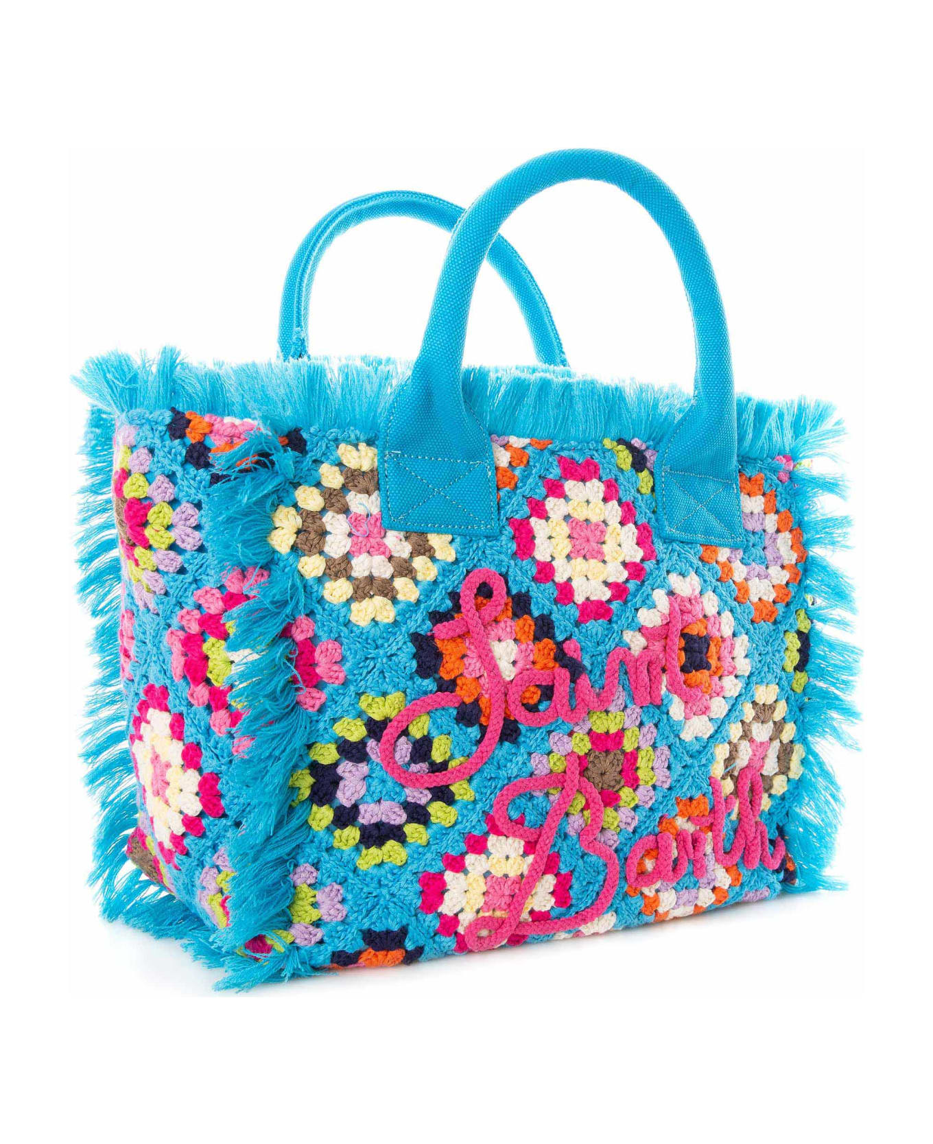 MC2 Saint Barth Vanity Crochet Shoulder Bag With Pattern - BLUE トートバッグ