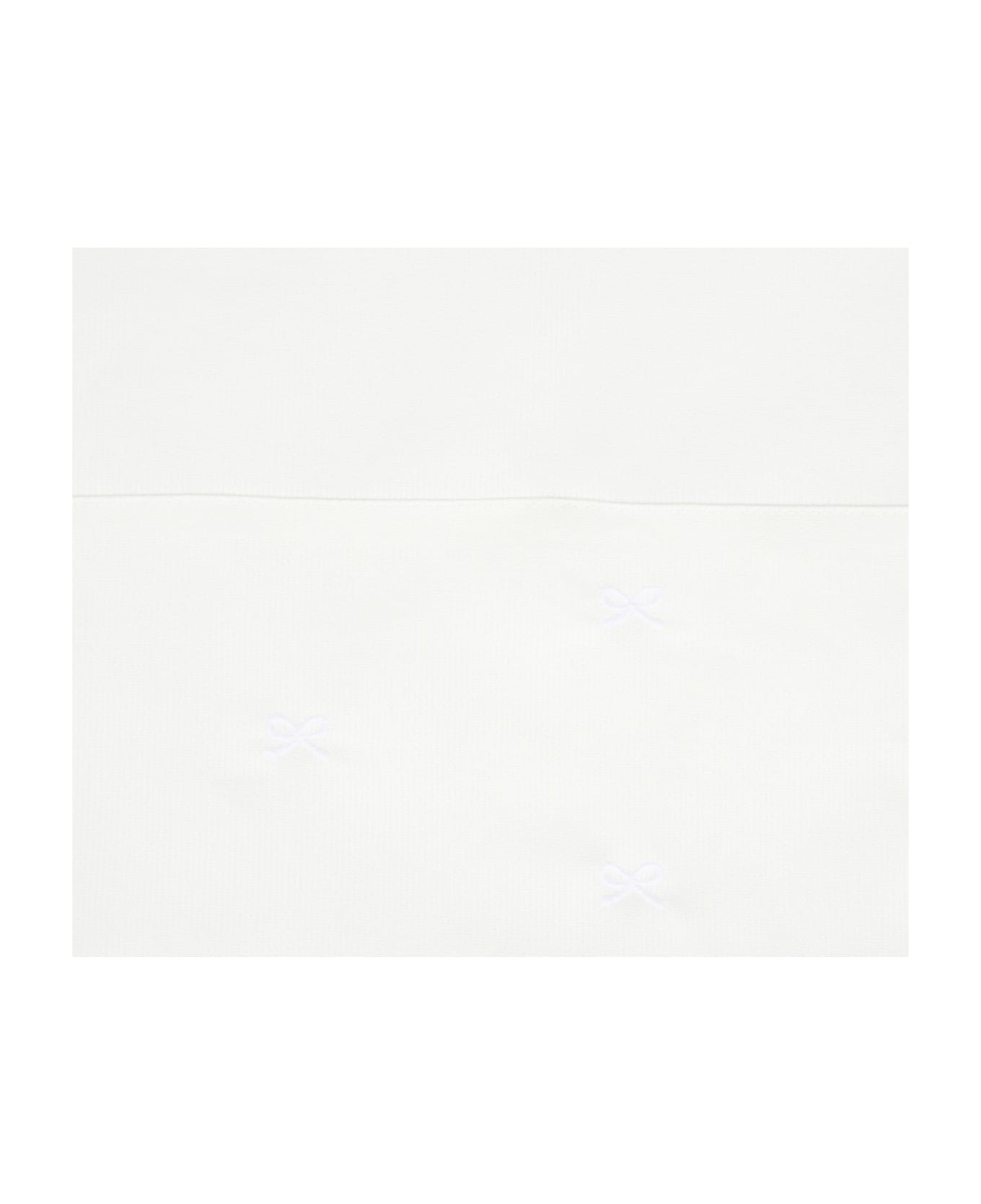 Little Bear White Set For Babykids With White Bows - White