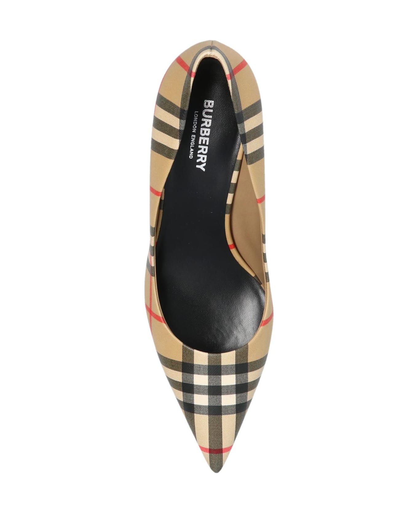 Burberry Checked Stiletto Pumps - Beige