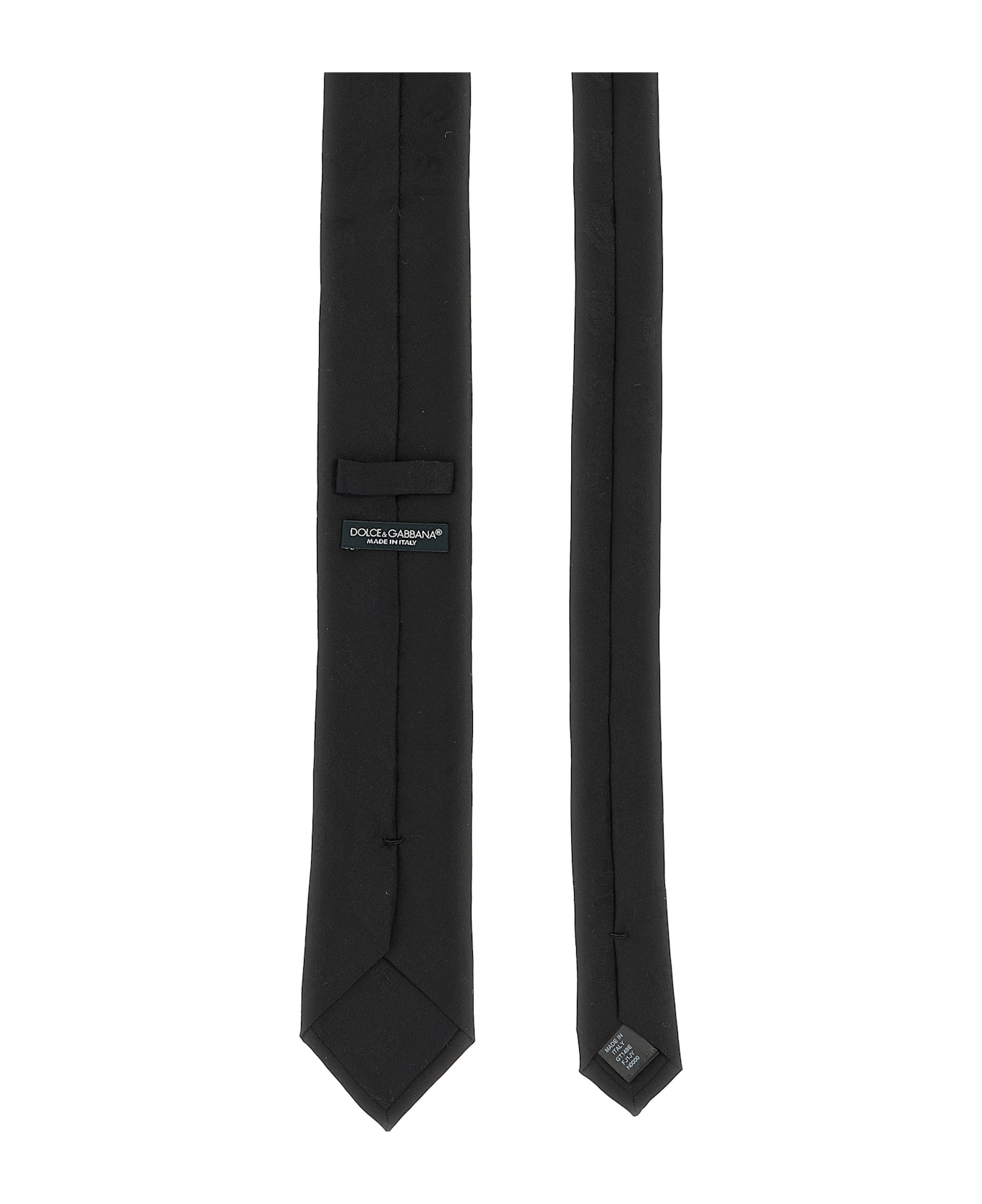 Dolce 
Gabbana Jacquard Logo Tie - Black