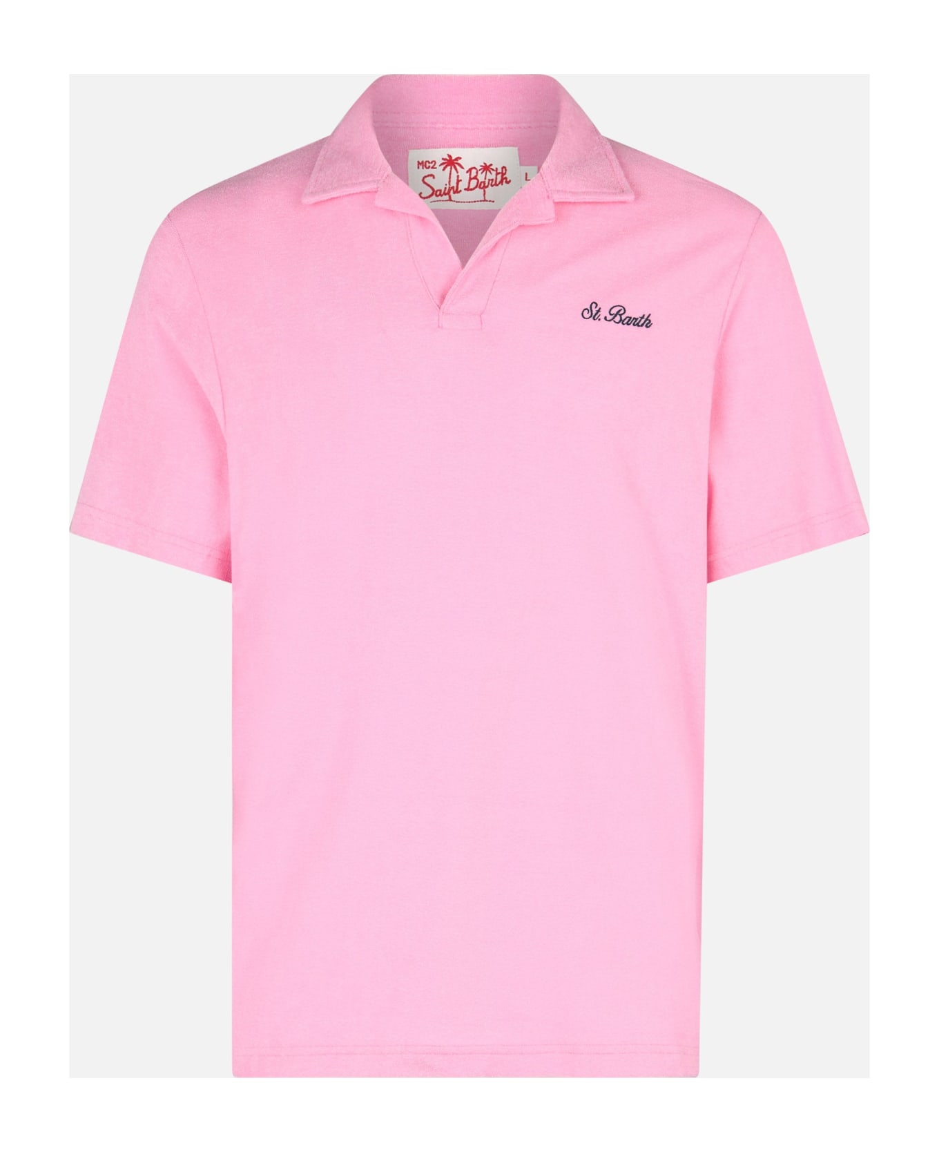 MC2 Saint Barth Man Pink Terry Polo Shirt Jeremy - PINK