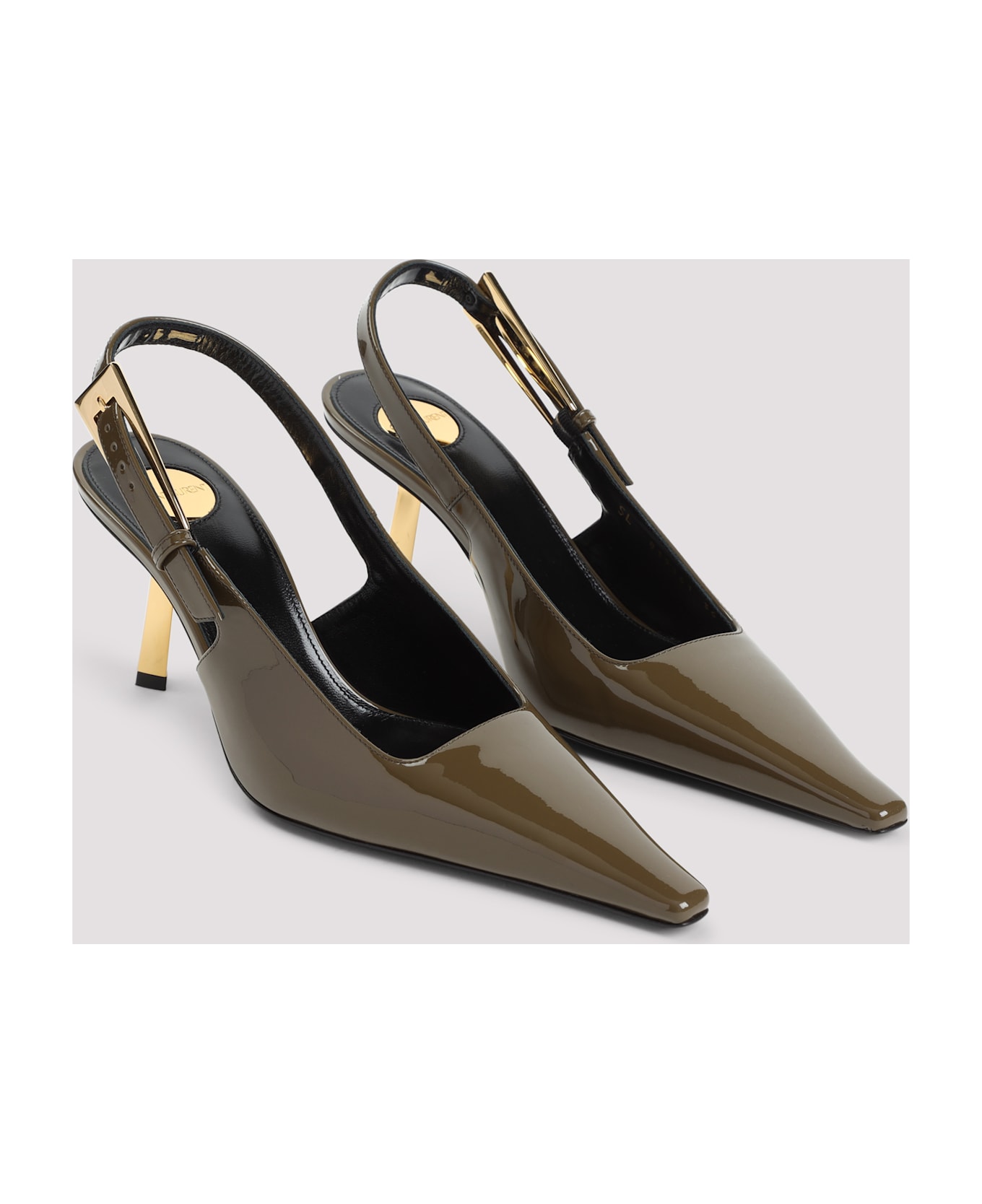 Saint Laurent Lee 75 Pumps - Amber Green