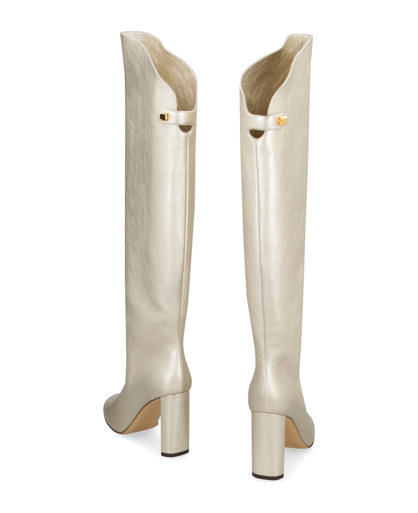 Maison Skorpios Adriana Leather Boots - Gold