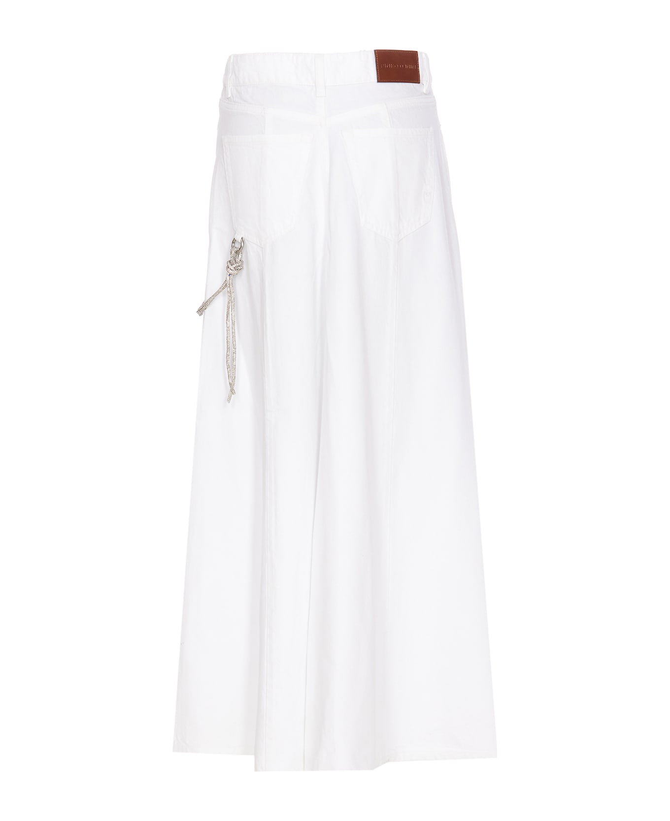 Pinko Denim Long Skirt - White