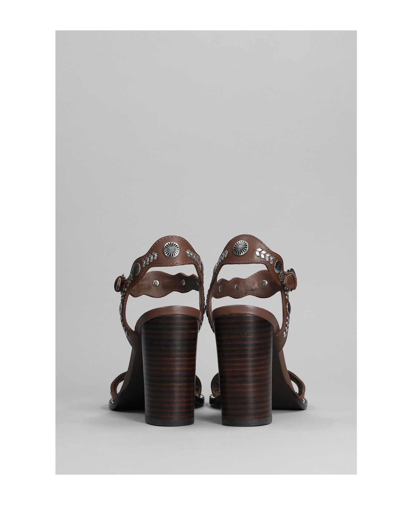 Ash Karma Sandals In Dark Brown Leather - dark brown