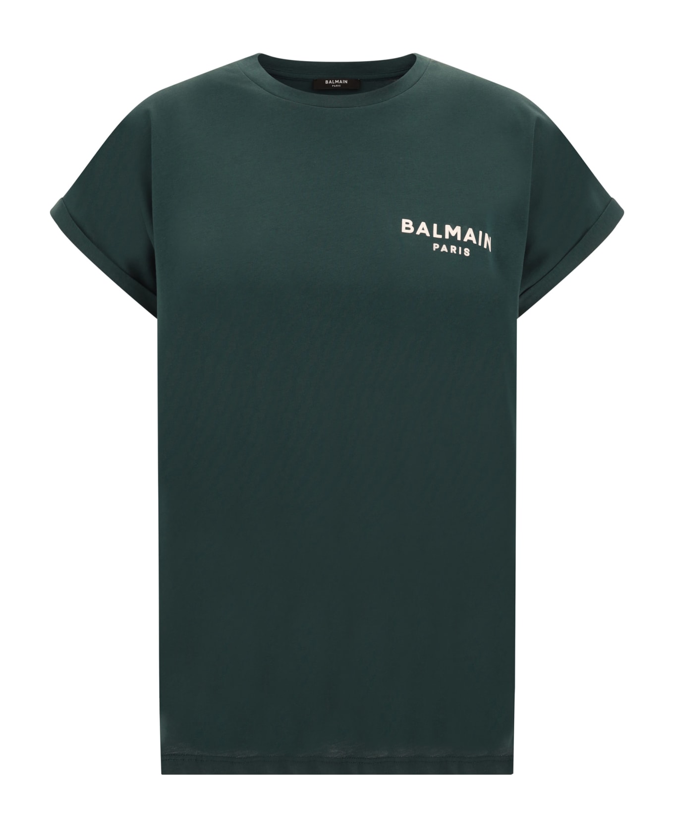 Balmain T-shirt - Ufk Vert Fonce Naturel