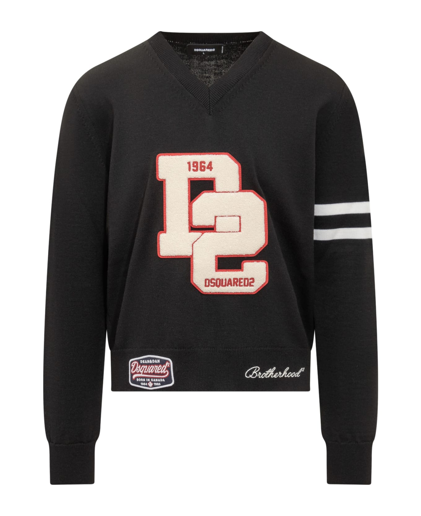 Dsquared2 College Shetland Sweater - BLACK