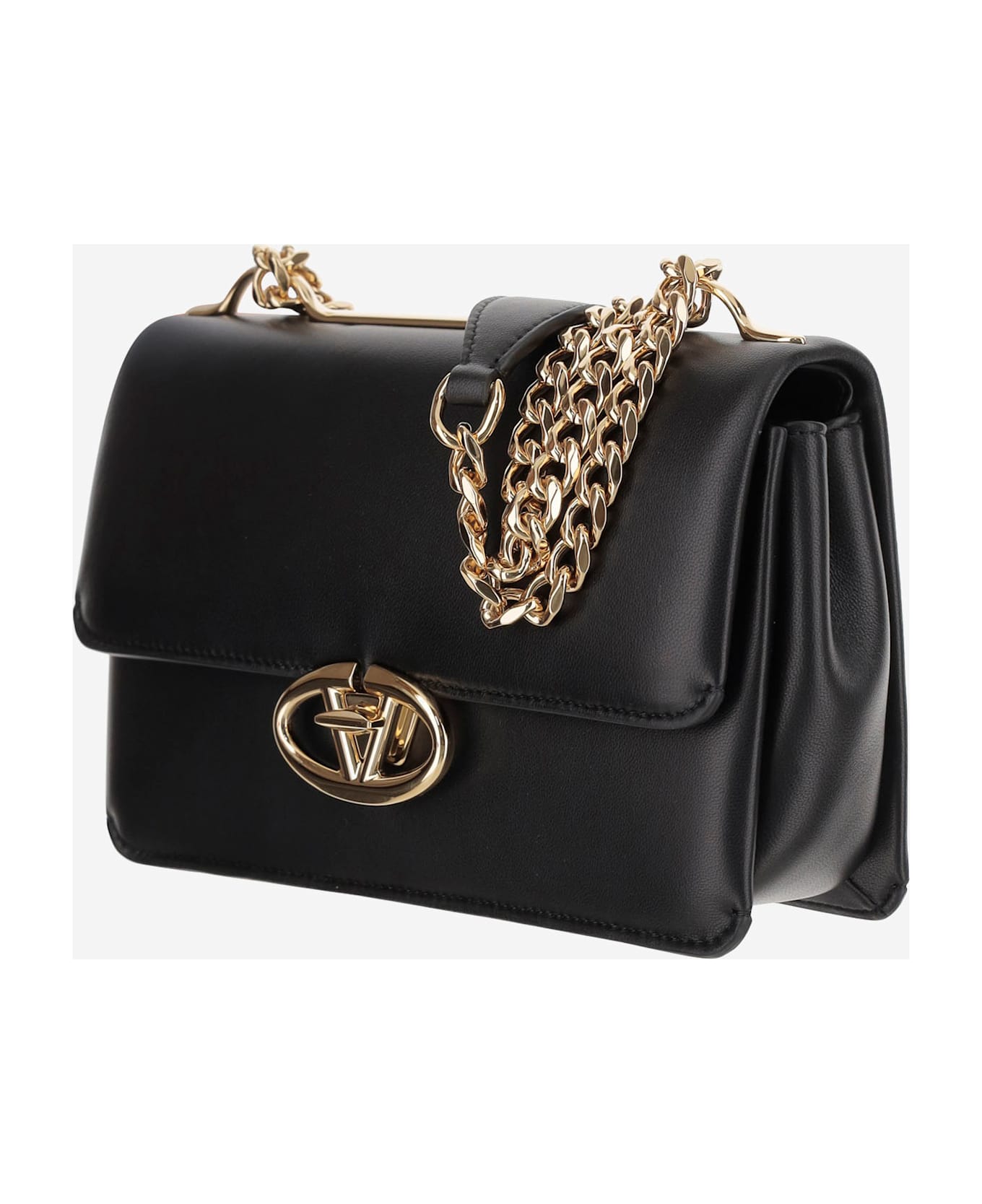 Valentino Garavani Vlogo Locker Shoulder Bag - Black