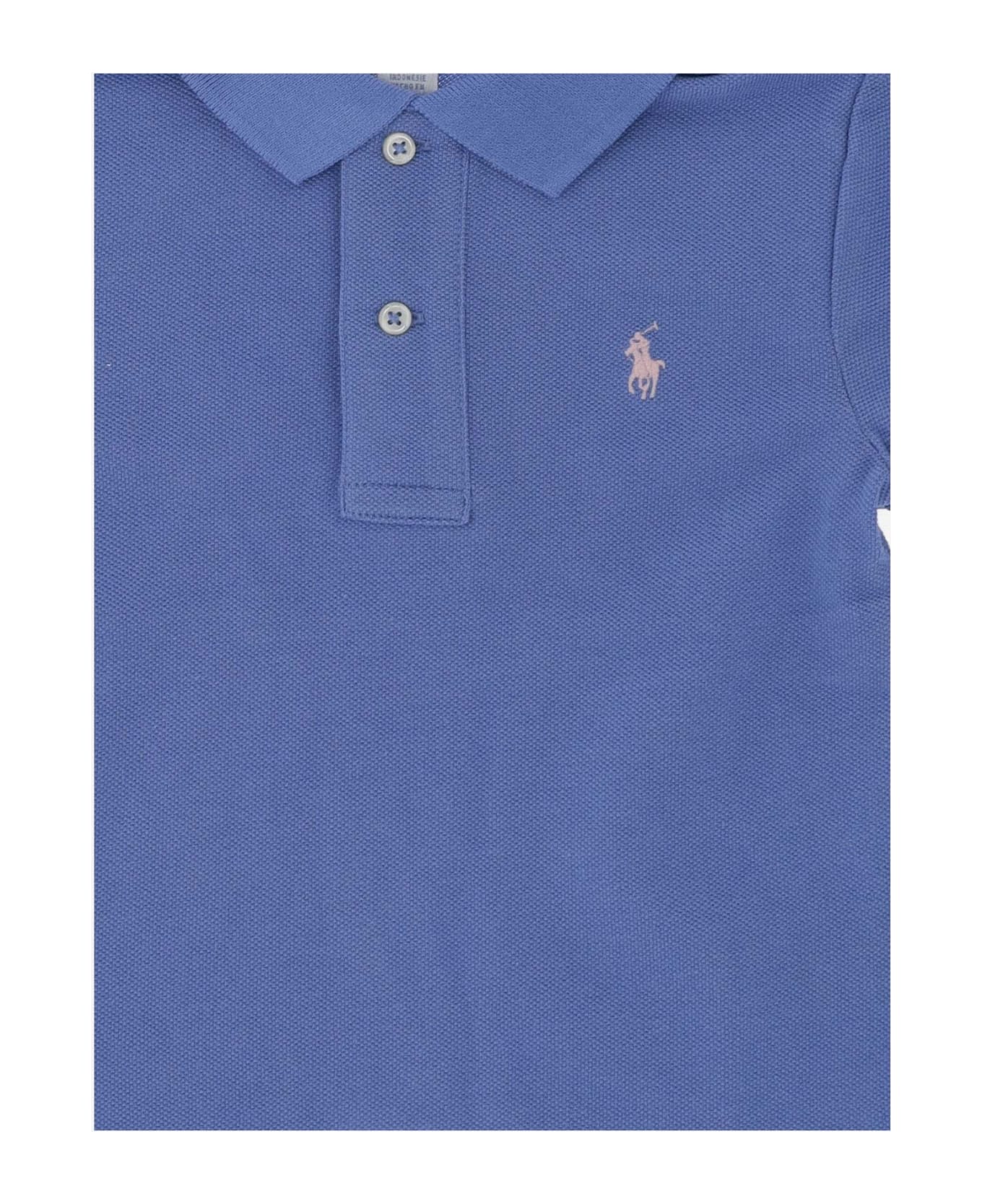 Ralph Lauren Logo Cotton Polo Shirt - LIGHT BLUE
