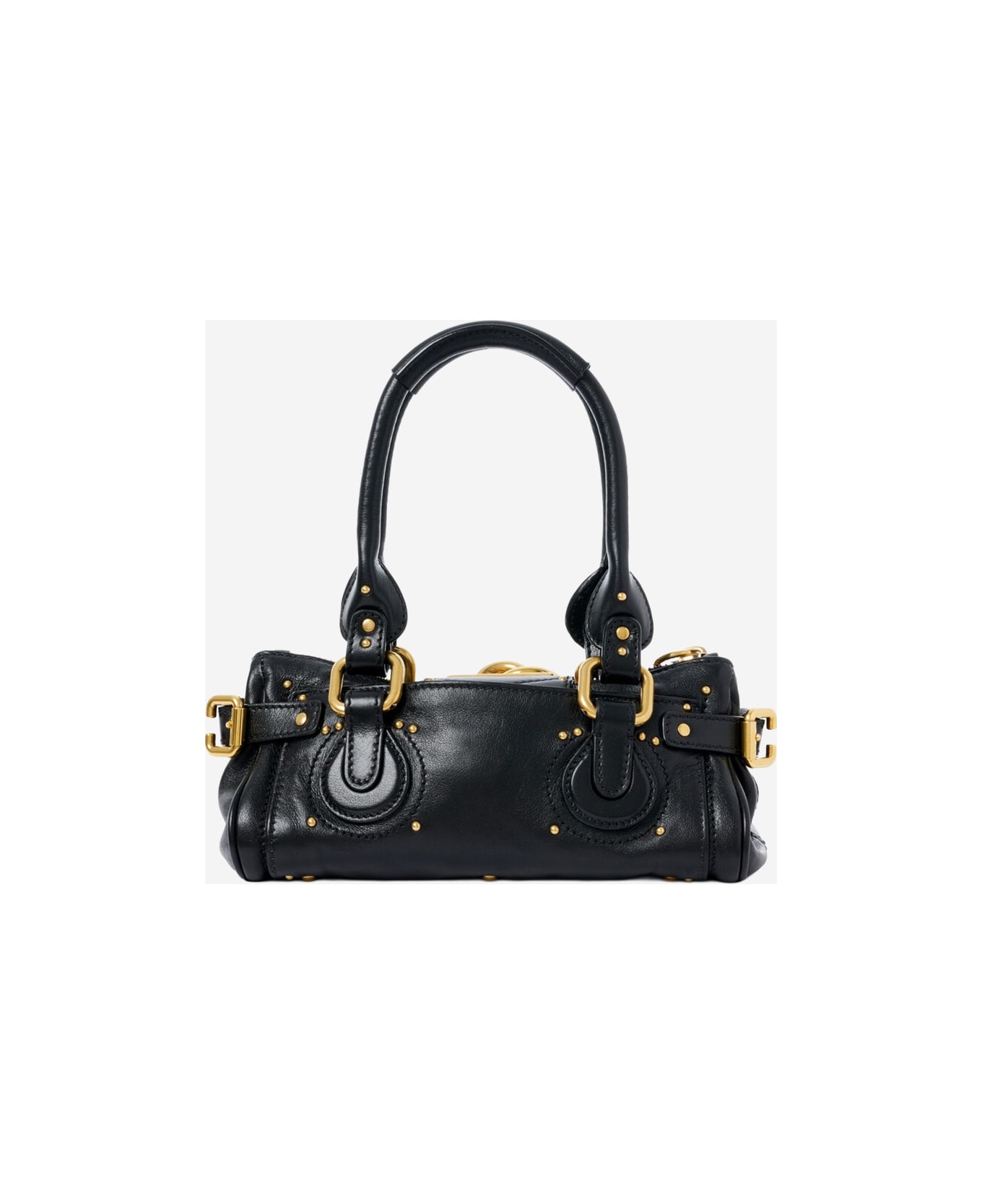 Chloé Small Paddington Bag In Maroon Leather - Black