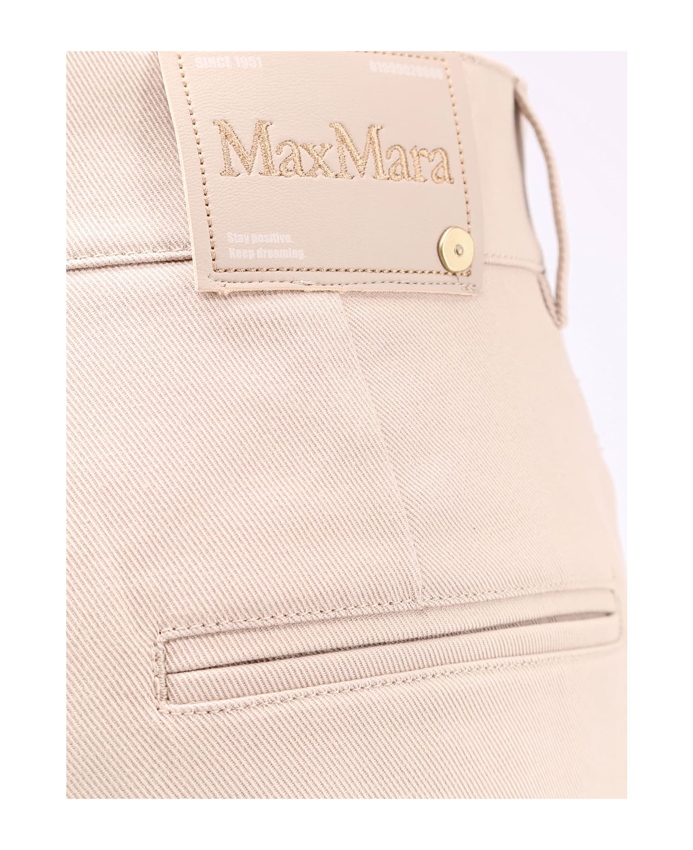 
S Max Mara Marianna Distressed Fabric Trouser - Beige