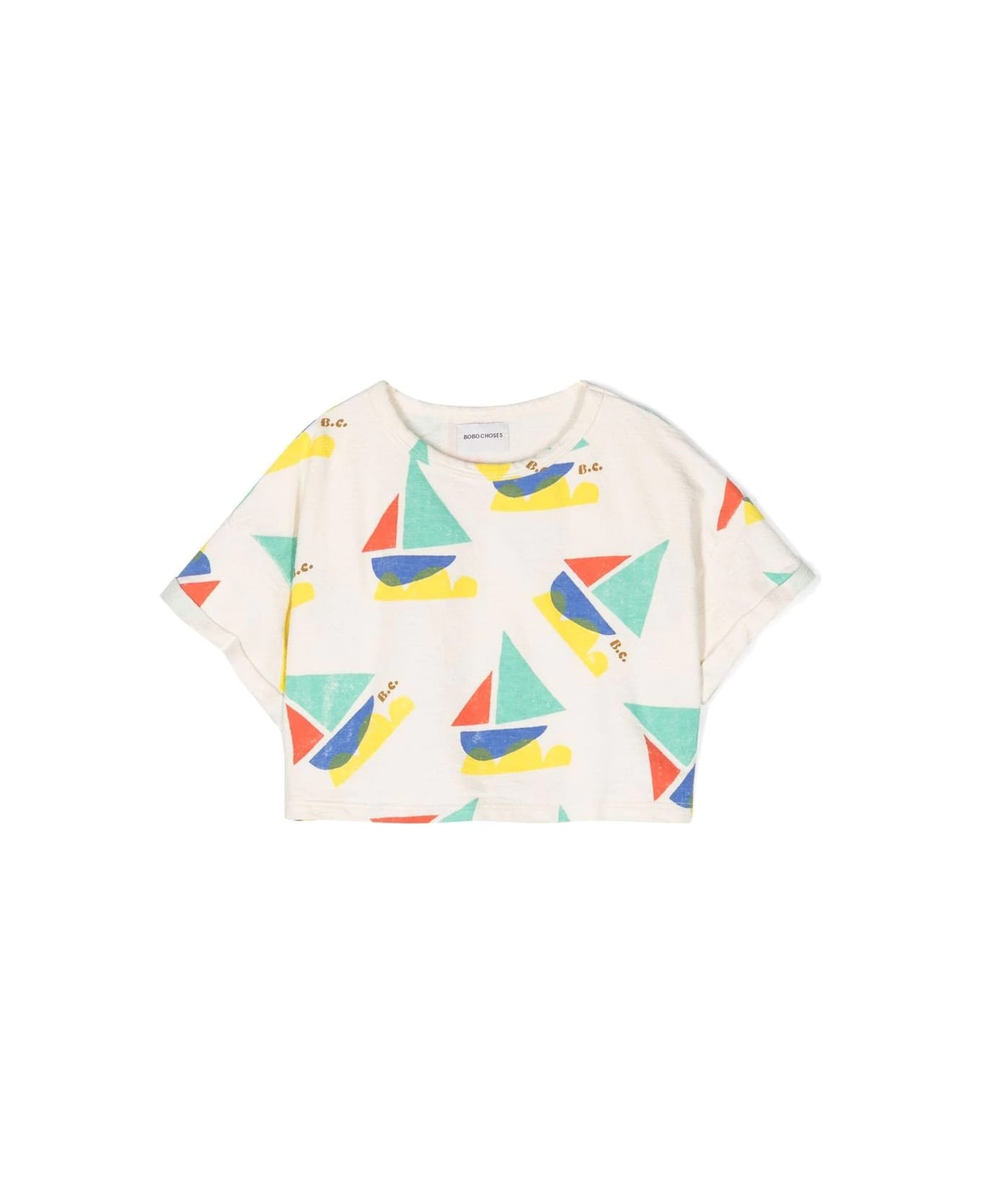 Bobo Choses Multicolor Sail Boat All Over Cropped Sweatshirt - Multi ニットウェア＆スウェットシャツ